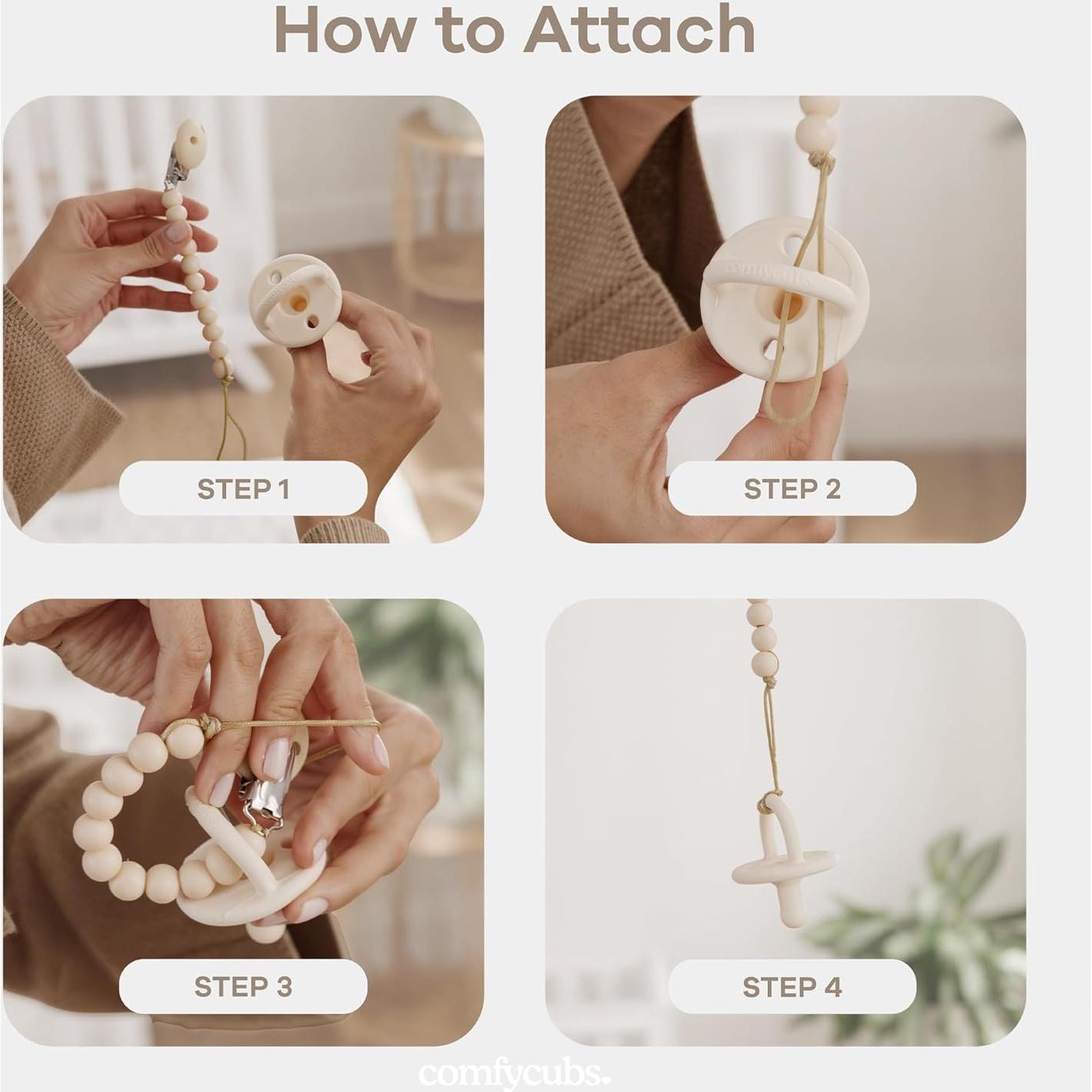 Clip para Chupetes Comfy Cubs 2 Pack - Silicona Grado Alimenticio