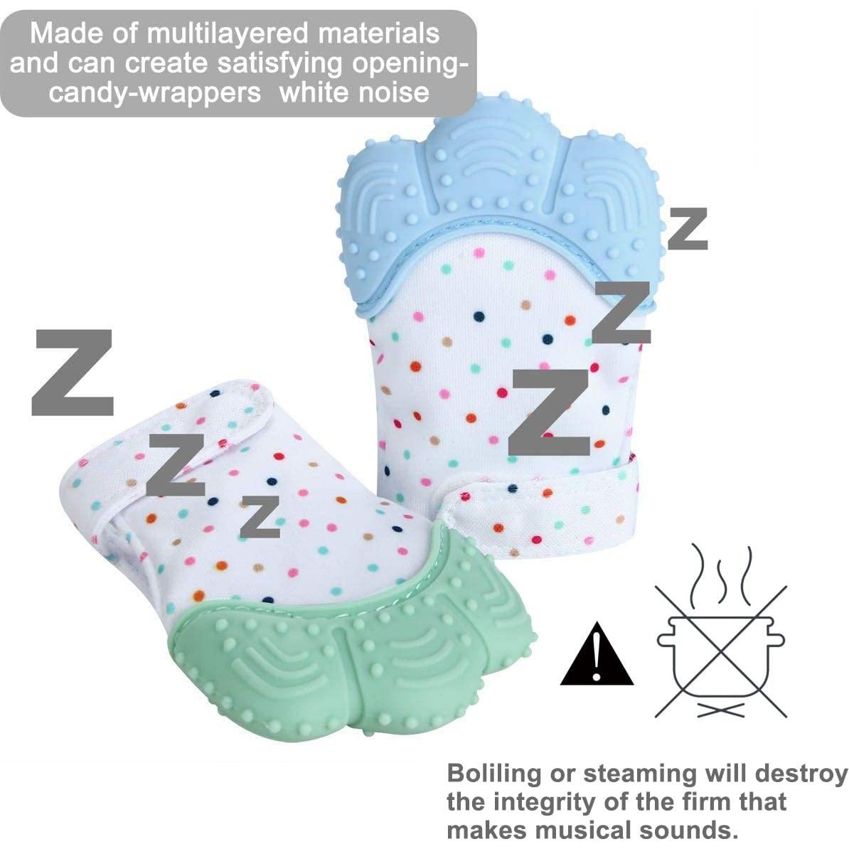 Mitón de Dentición PandaEar 2 Pack Silicona 0-12 Meses