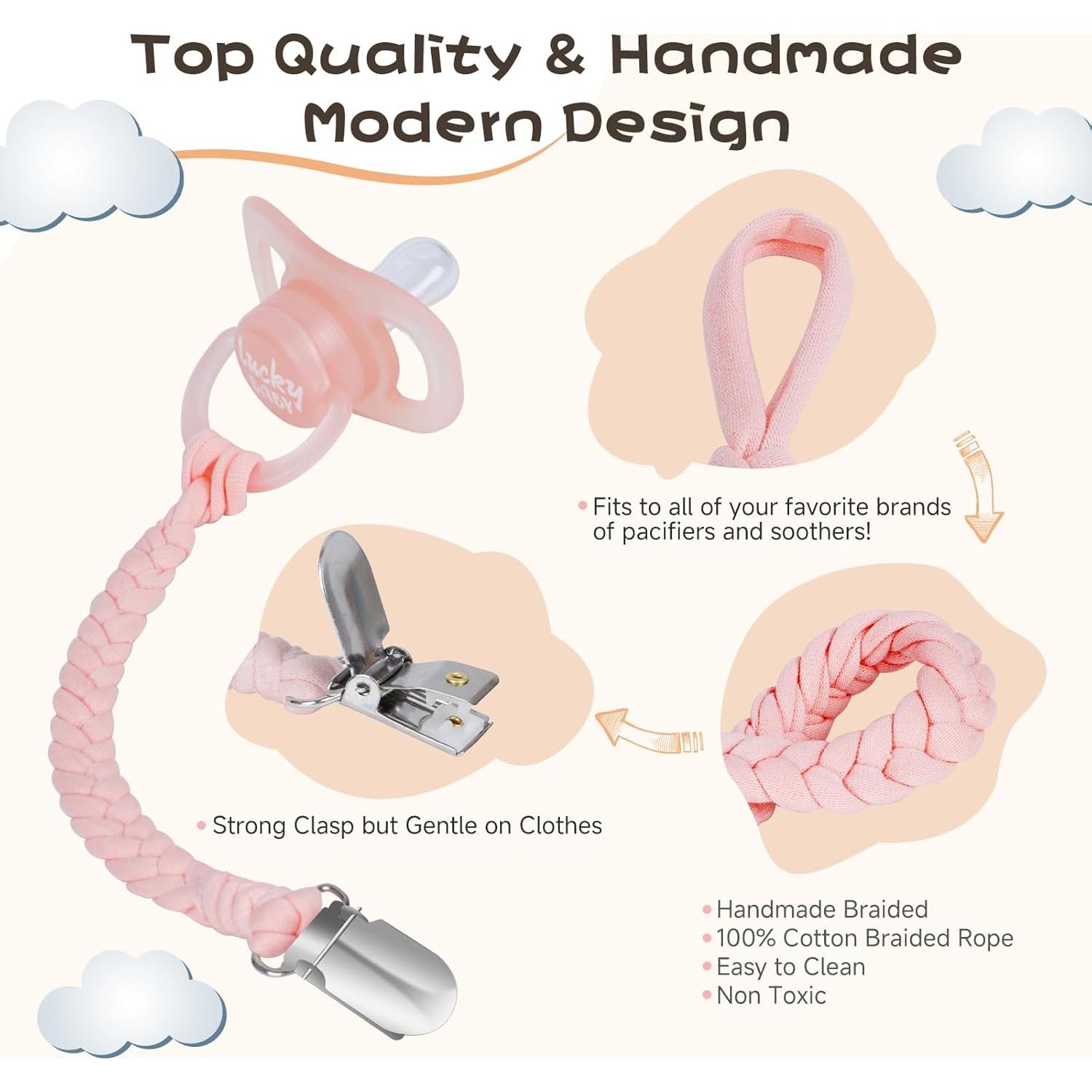 Clip de Chupete Hecho a Mano Pokipaw - 6 Piezas Pasteles