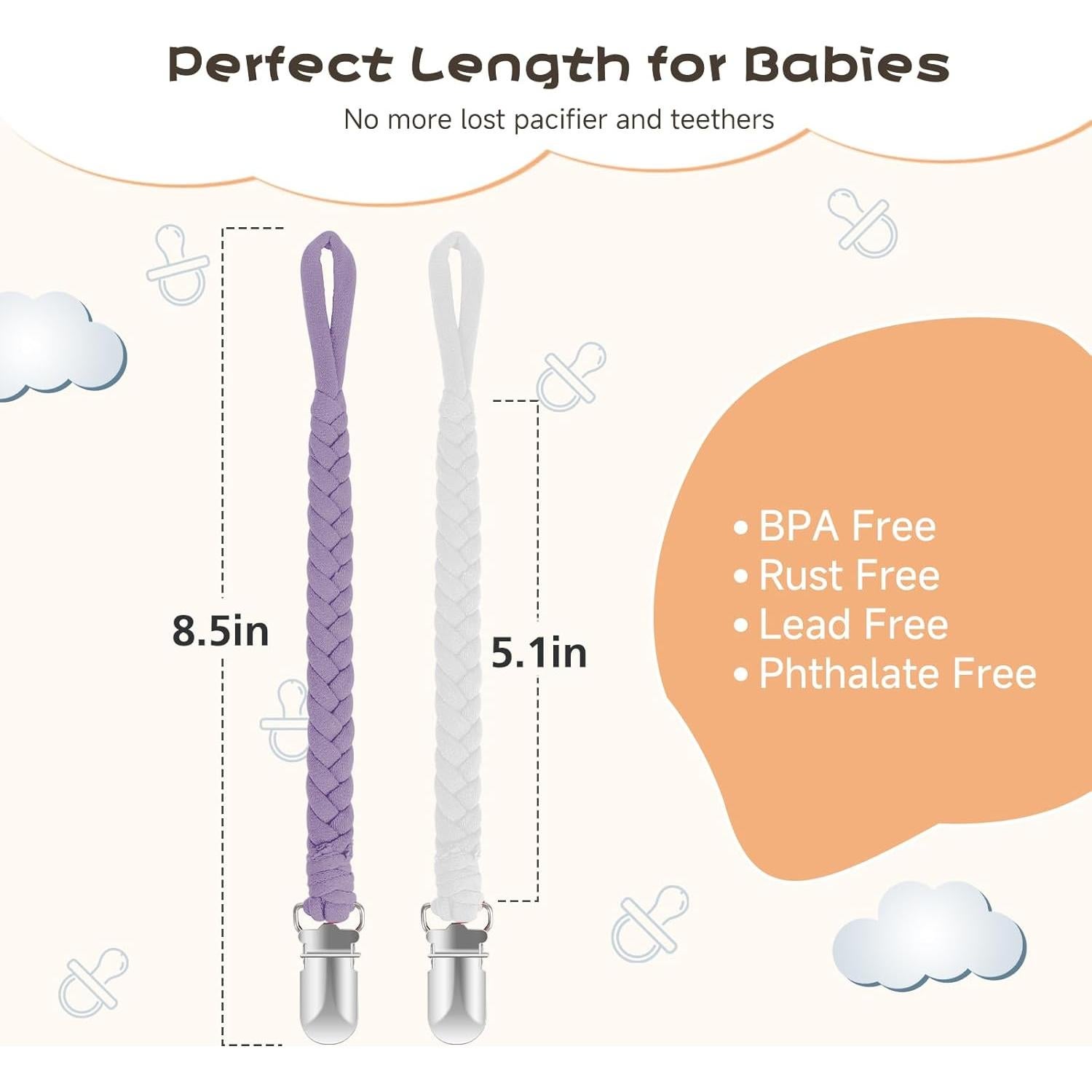 Clip de Chupete Hecho a Mano Pokipaw - 6 Piezas Pasteles