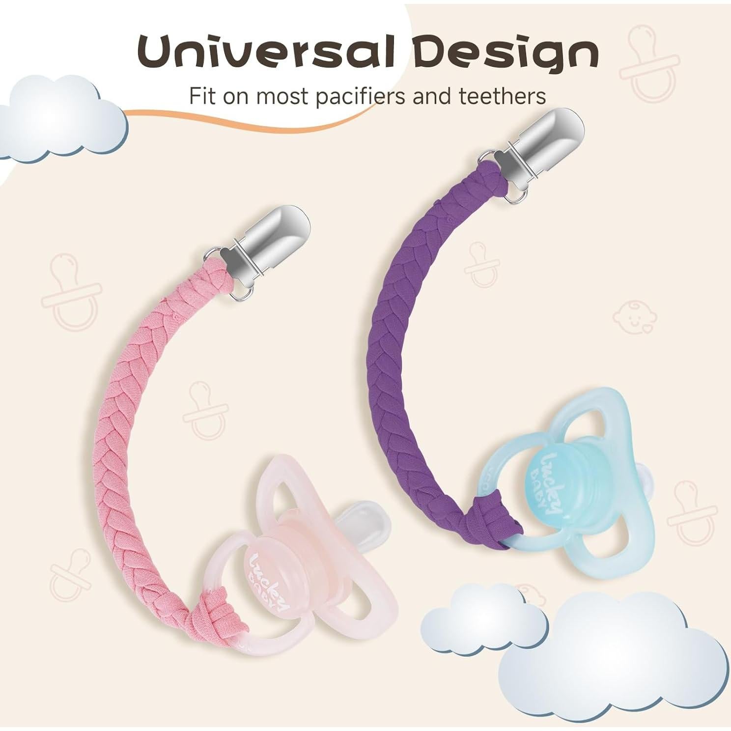 Clip de Chupete Hecho a Mano Pokipaw - 6 Piezas Pasteles