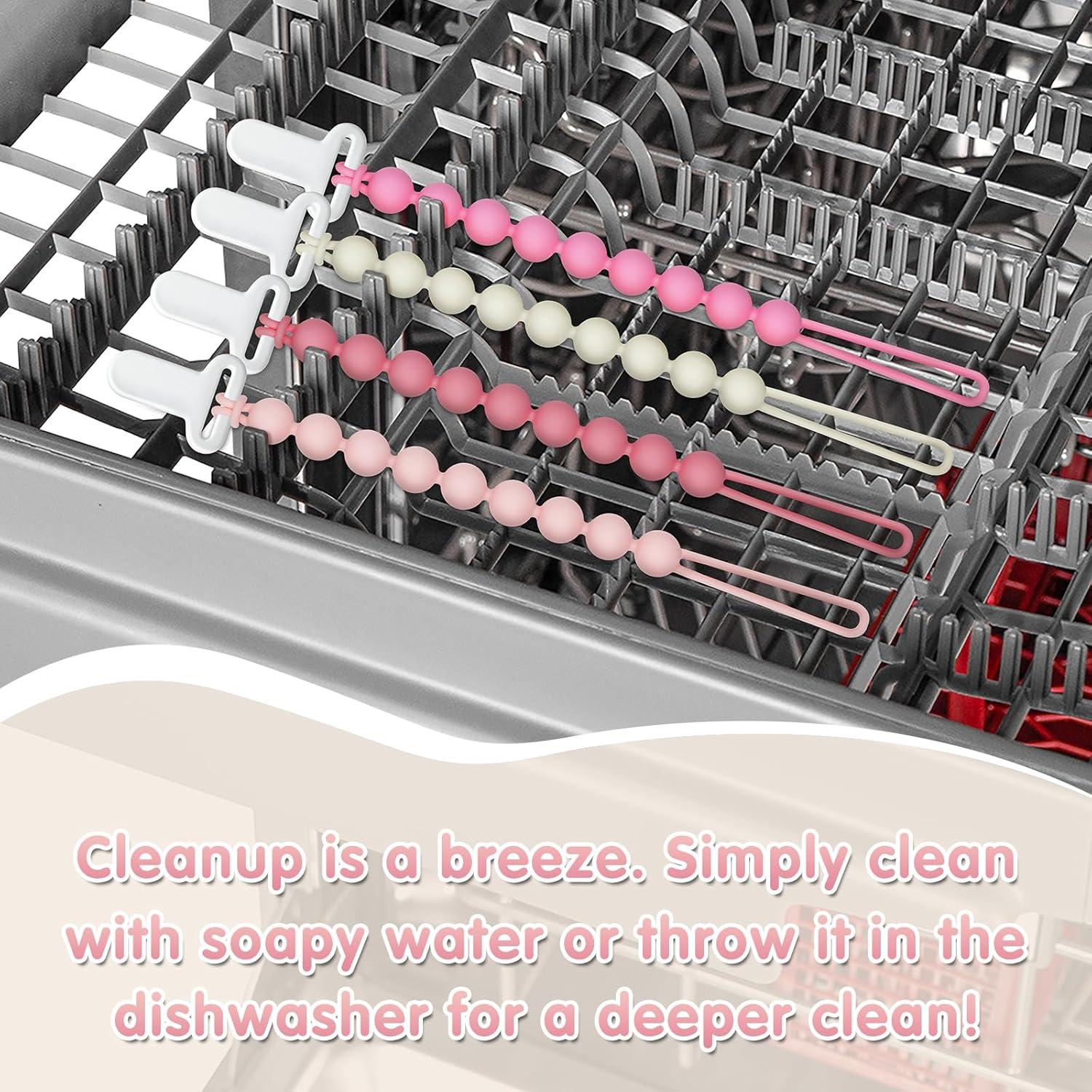 Clip de Chupete Rosa Draklary - Paquete de 4 Silicona 100% Segura