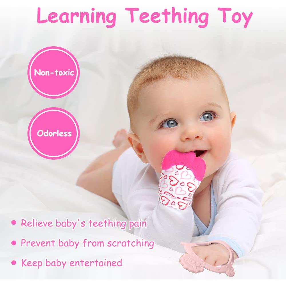 Mitones de Silicona Vicloon para Dentición 2 Piezas Rosa