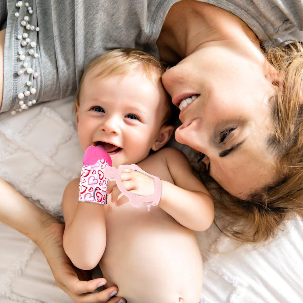 Mitones de Silicona Vicloon para Dentición 2 Piezas Rosa