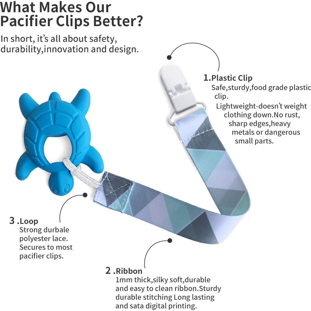 Clip para Chupete PandaEar Universal - Paquete de 4 Seguros