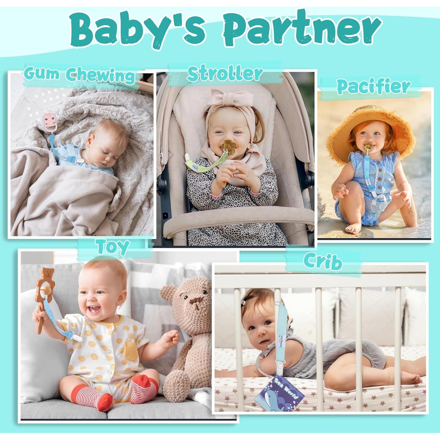 Clips de Chupete Babygoal PS06, Paquete de 3, Unisex, Lavables