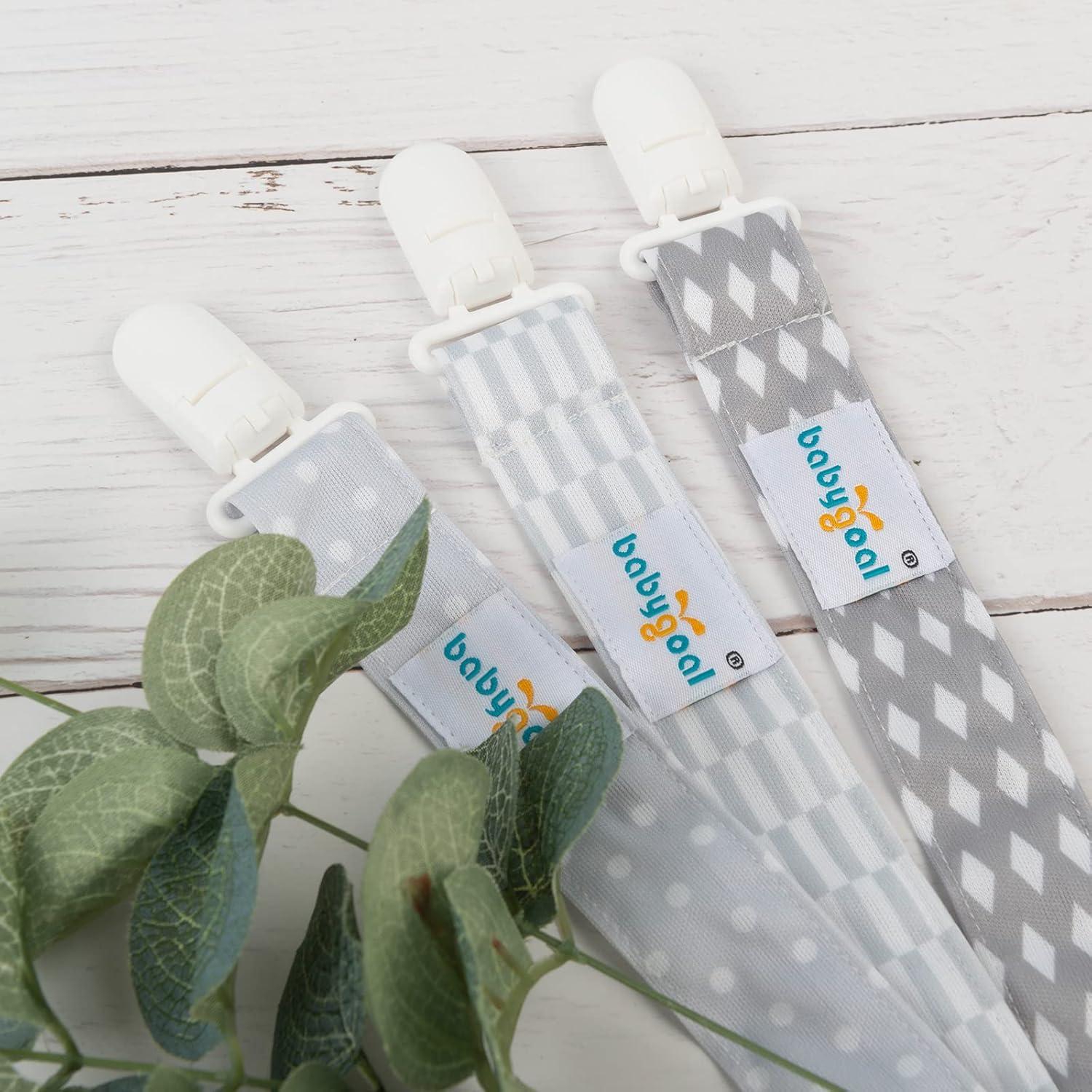Clips de Chupete Babygoal PS06, Paquete de 3, Unisex, Lavables