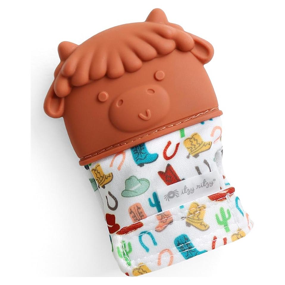 Mitón de Silicona para Dentición Itzy Ritzy Vaca - Alivio para Bebés