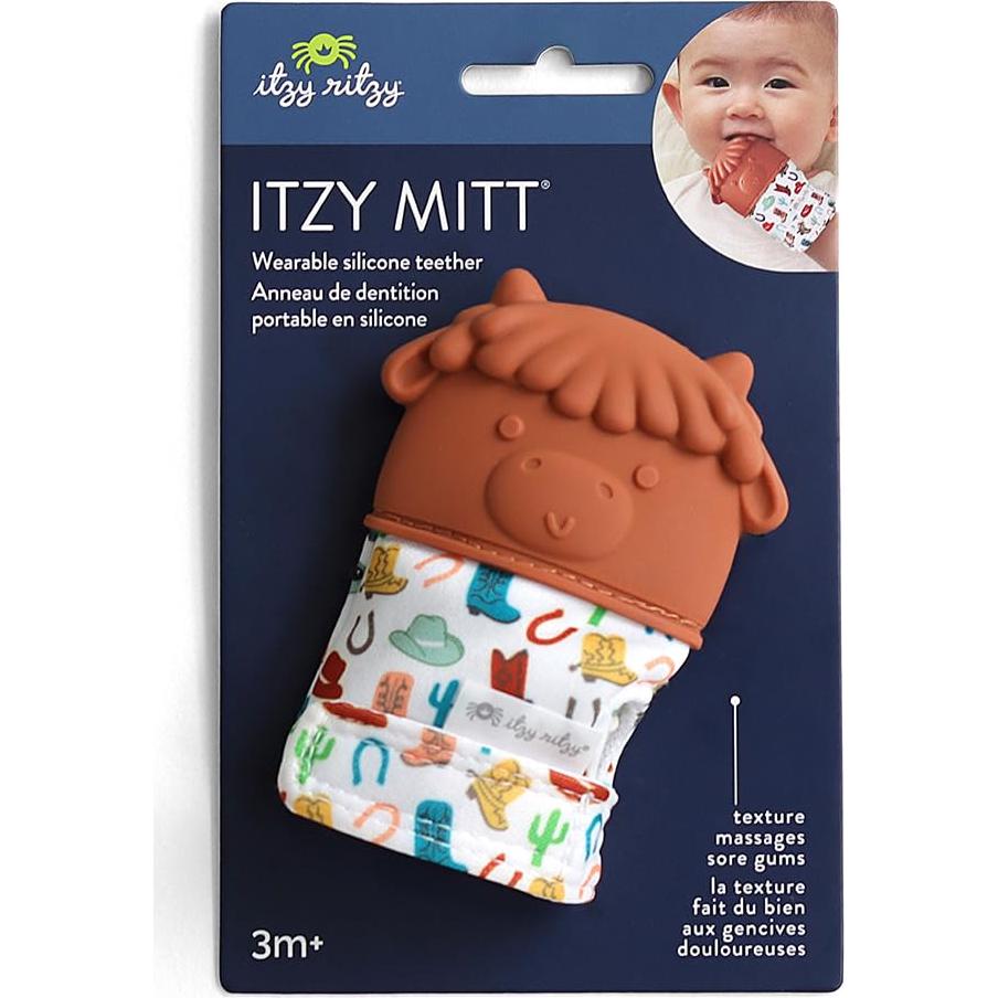 Mitón de Silicona para Dentición Itzy Ritzy Vaca - Alivio para Bebés
