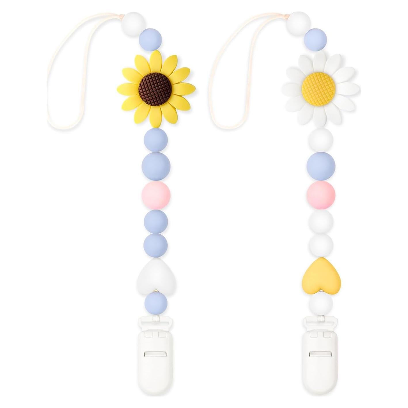 Clip de Chupete de Silicona LSTRAGY Girasol 2 Piezas