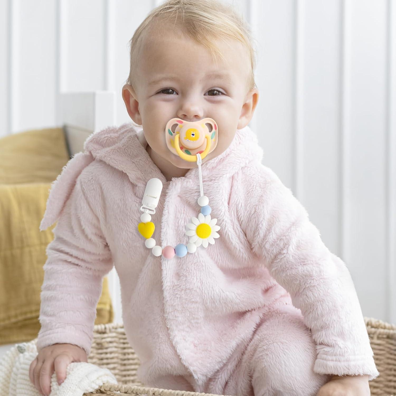 Clip de Chupete de Silicona LSTRAGY Girasol 2 Piezas