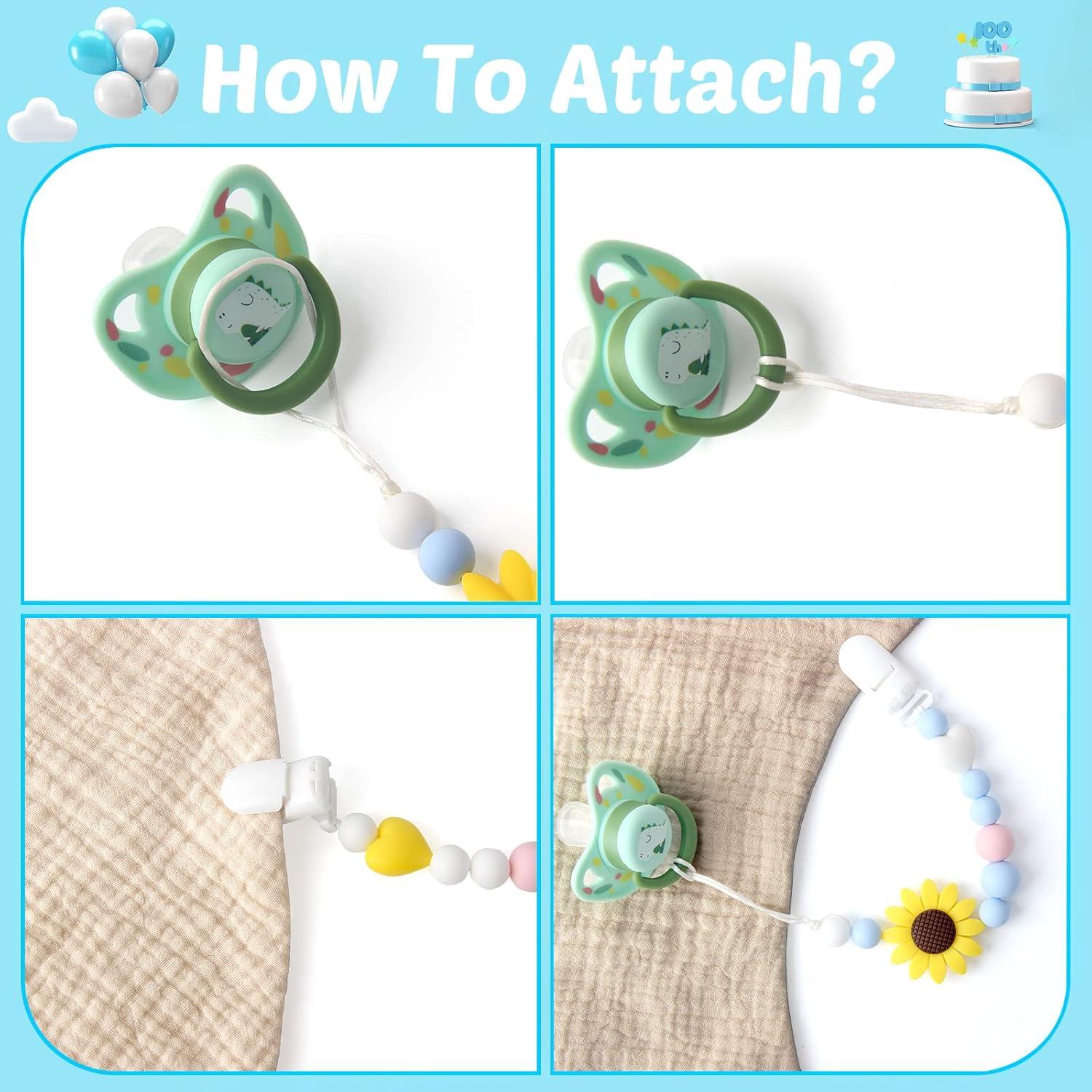 Clip de Chupete de Silicona LSTRAGY Girasol 2 Piezas