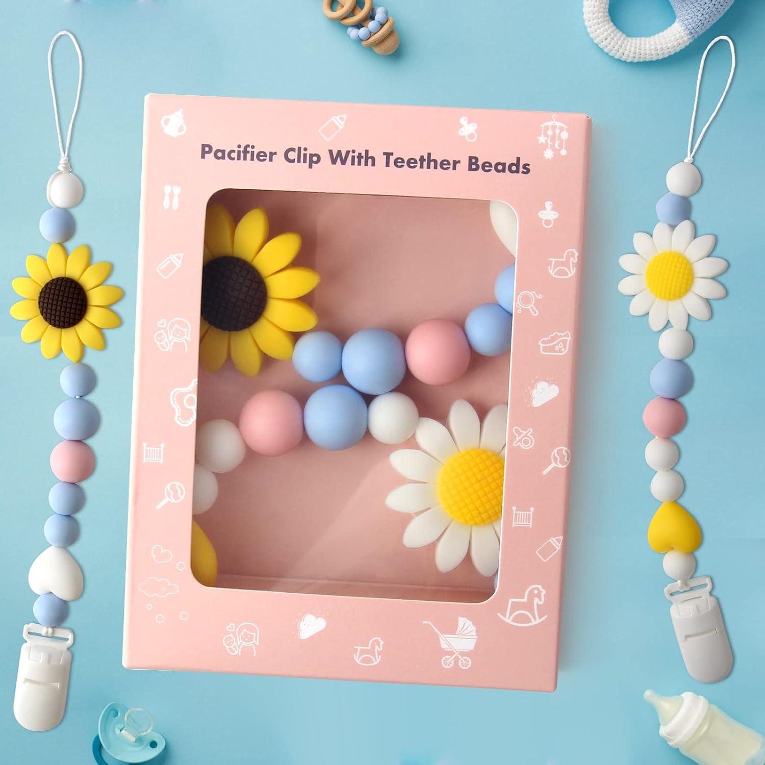 Clip de Chupete de Silicona LSTRAGY Girasol 2 Piezas