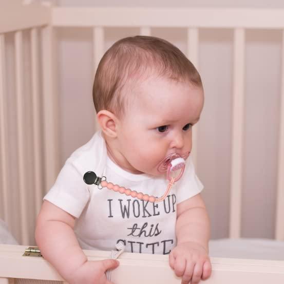 Clip de Chupete MORIBOX Rosa - Silicona Grado Alimenticio Doble Pack