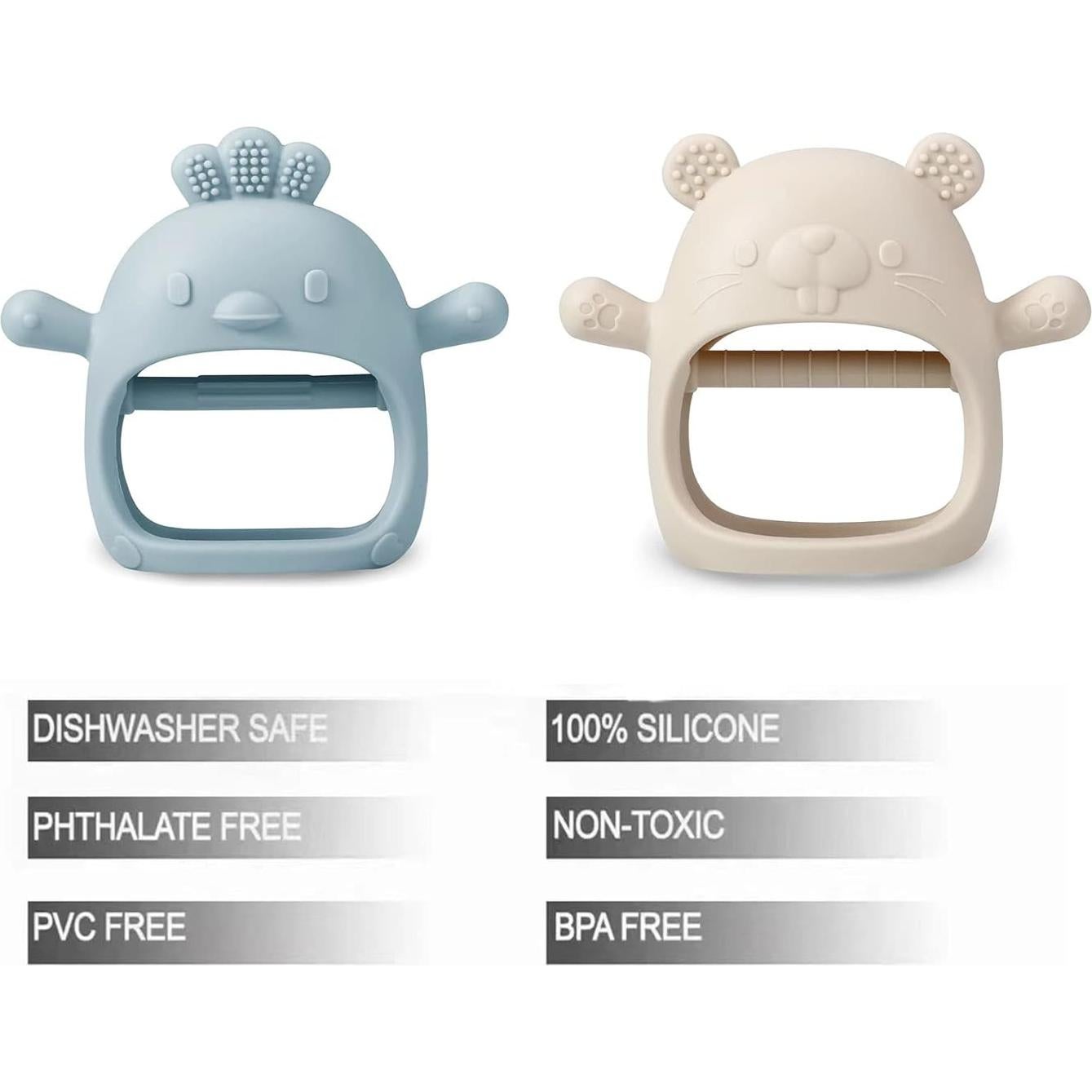 PandaEar Juguetes de Dentición Silicona 2 Piezas Alivio Bebés