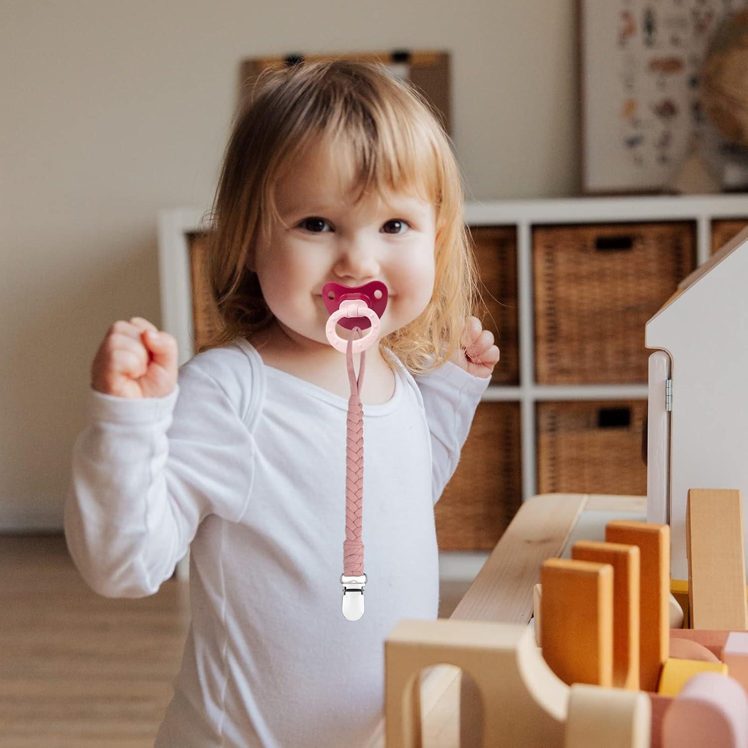 Clips de Chupete Trenzados Duludulu - 7 Piezas para Bebé