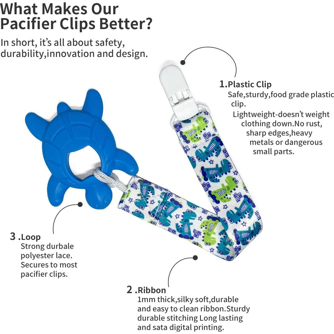 Clips para Chupetes PandaEar - Paquete de 6 Sujetadores Universales