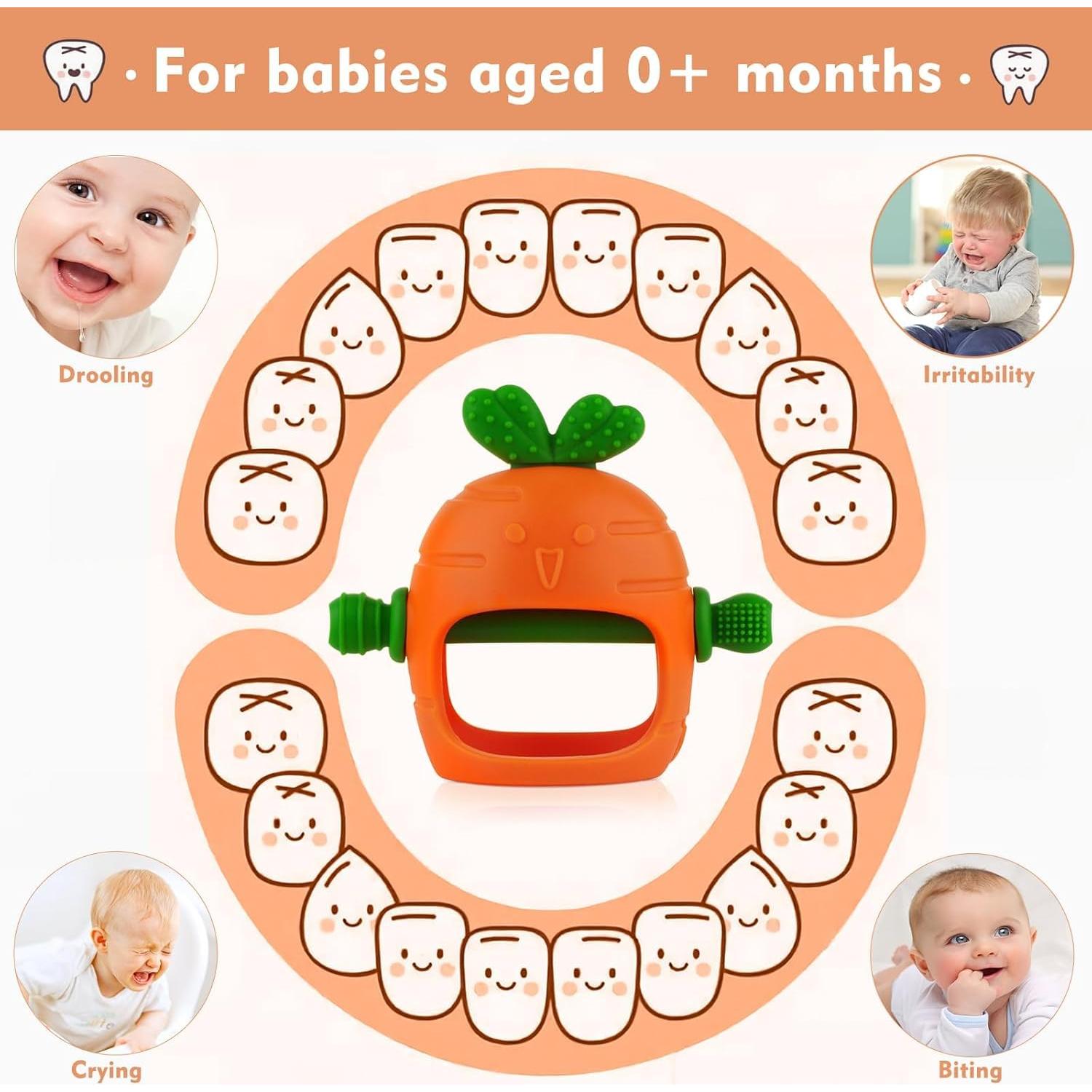 Juguetes de Dentición para Bebés Fu Store 2 Pack Silicona Zanahoria