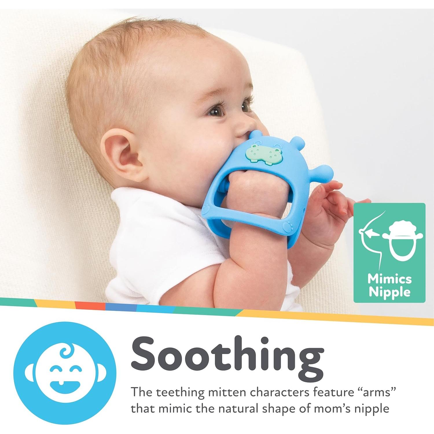 Mitón de Dentición Silicona Nuby Oso Marrón 3+ Meses