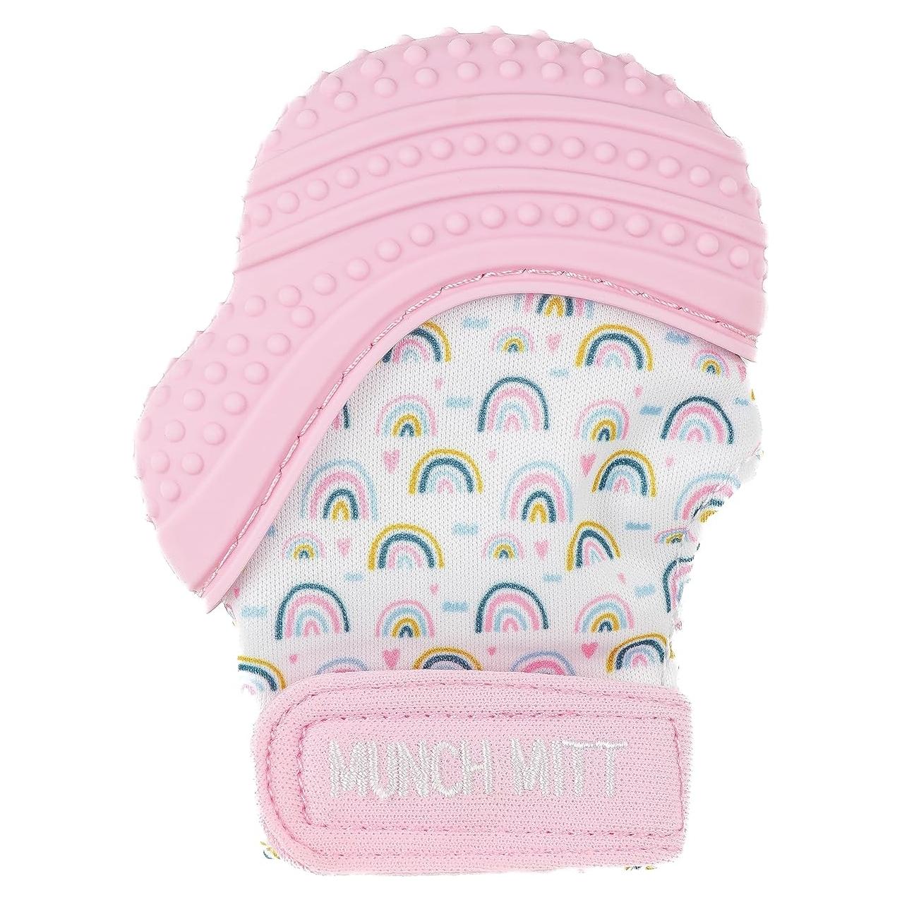 Mitón de Masticar Malarkey Kids Munch Mitt Rosa 15.19x11.4cm