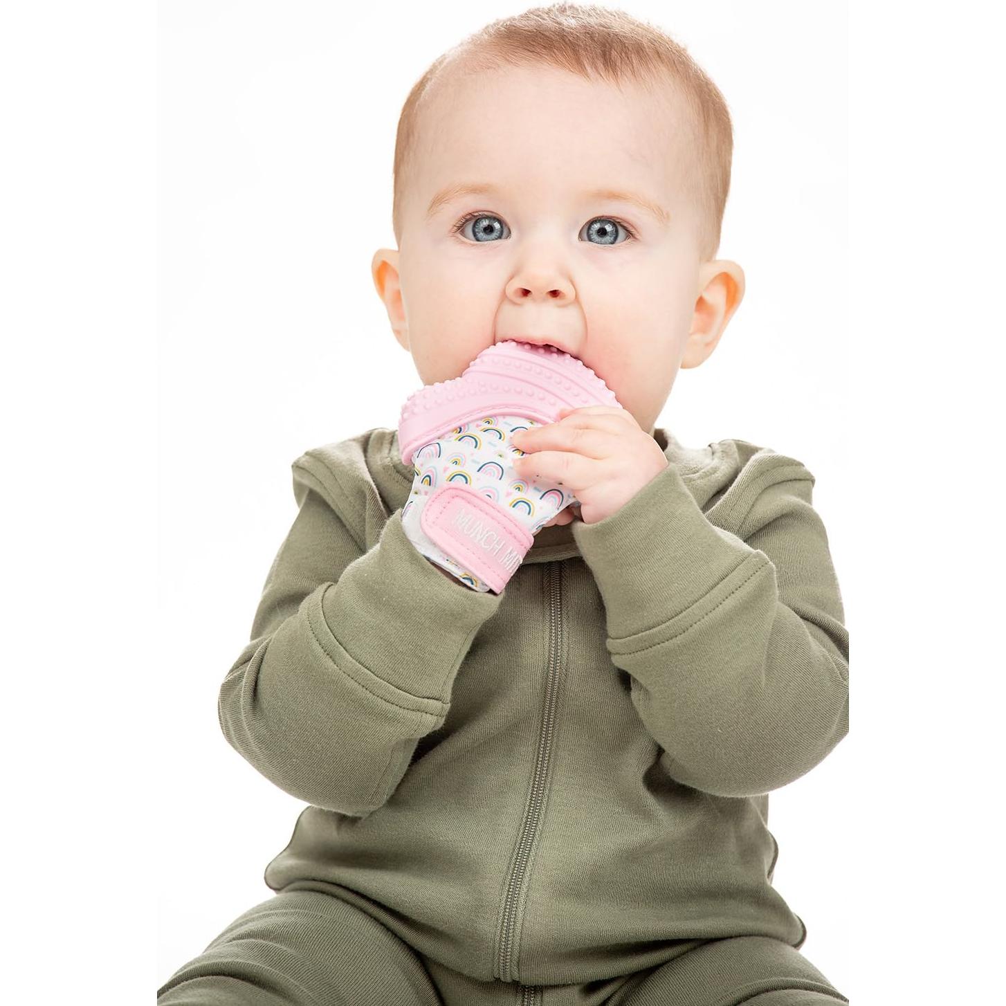 Mitón de Masticar Malarkey Kids Munch Mitt Rosa 15.19x11.4cm