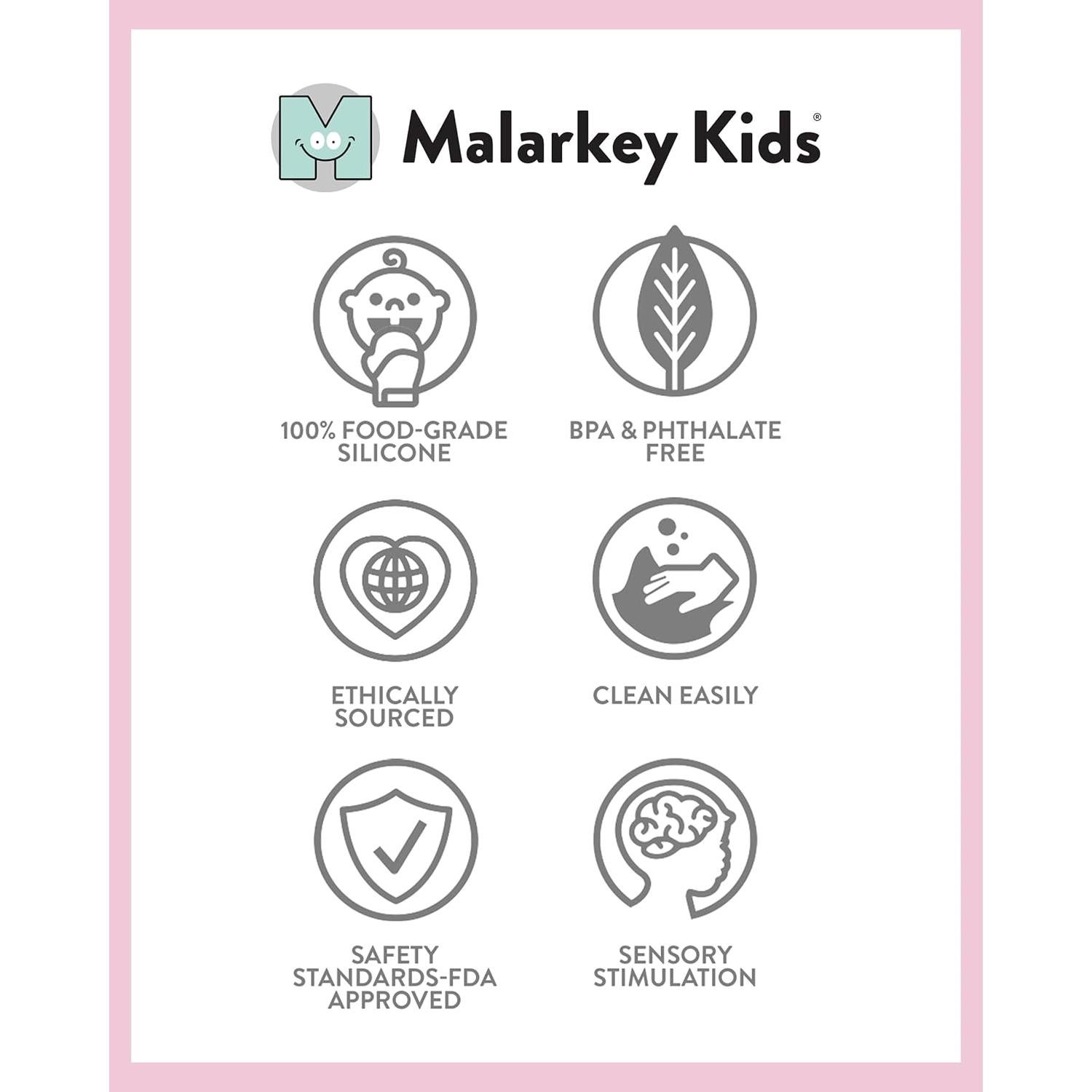 Mitón de Masticar Malarkey Kids Munch Mitt Rosa 15.19x11.4cm