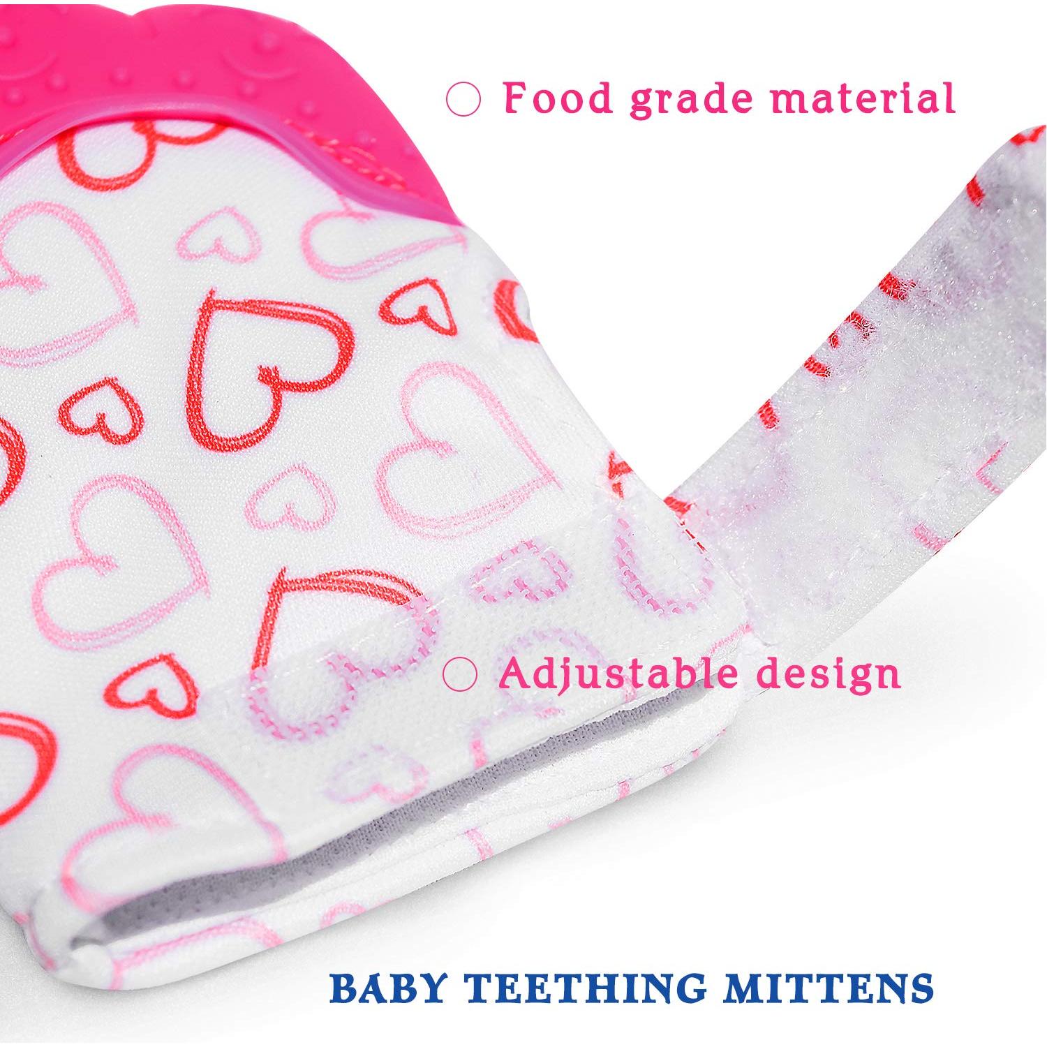 Mitón de Dentición Nepak 2 Pzs - Silicona Grado Alimentario Rosa
