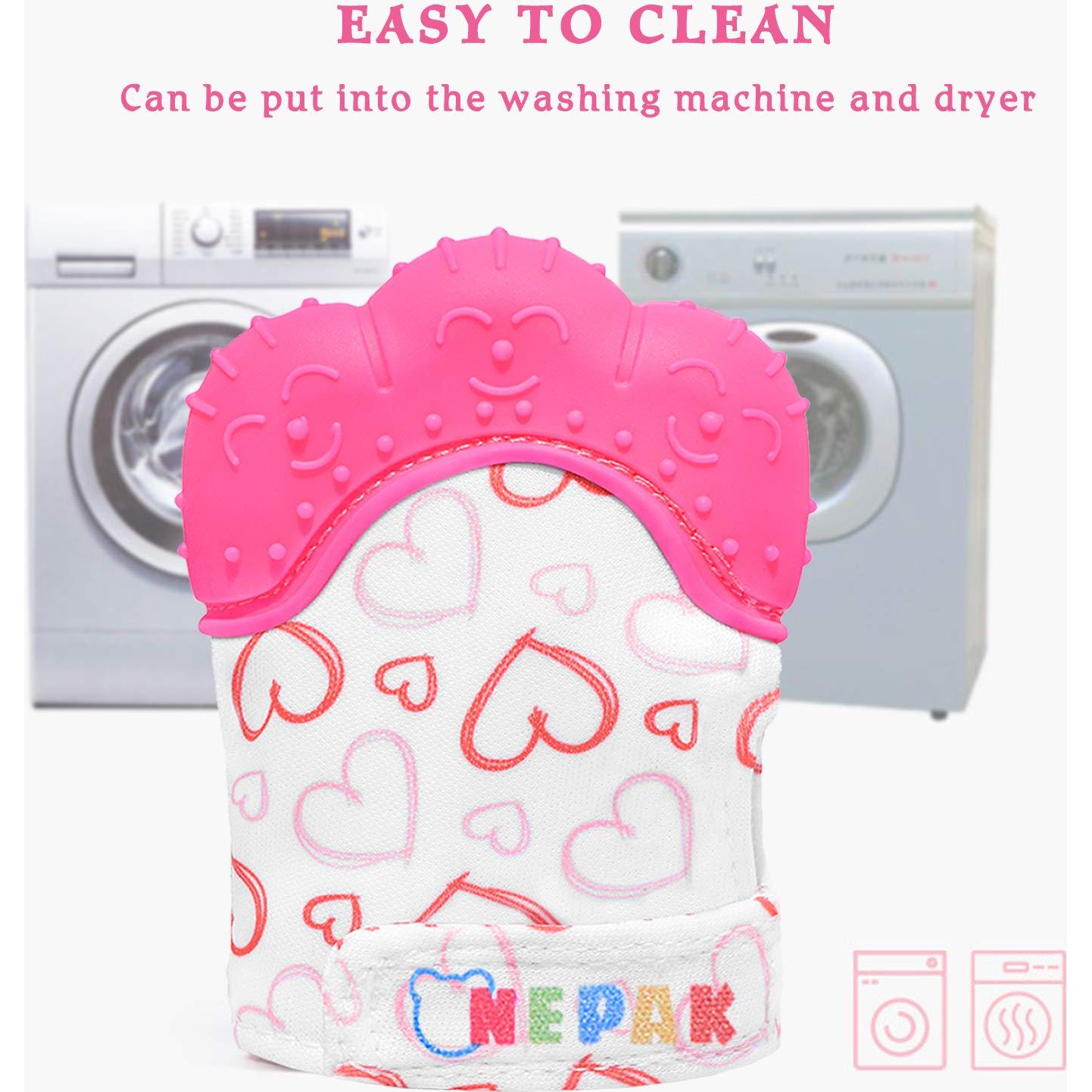 Mitón de Dentición Nepak 2 Pzs - Silicona Grado Alimentario Rosa