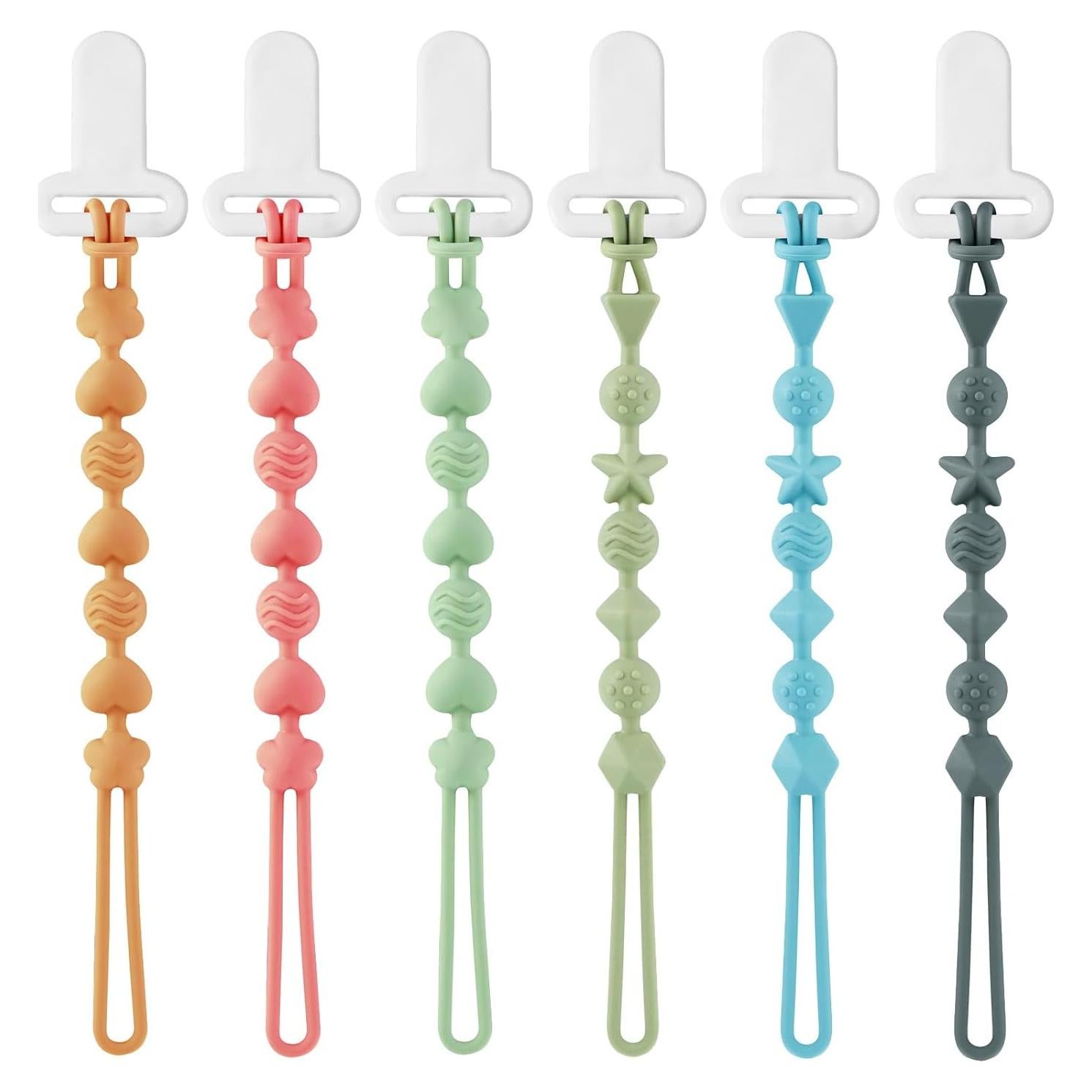 Clips de Silicona para Chupetes PandaEar - 6 Piezas Seguros