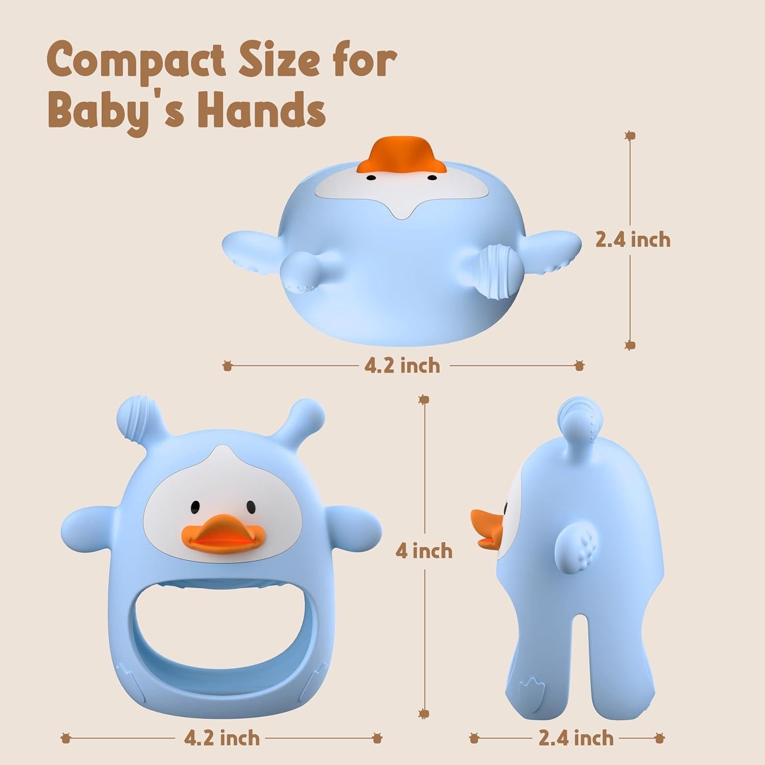 2 Mitones de Dentición para Bebés Silicona Grado Alimenticio