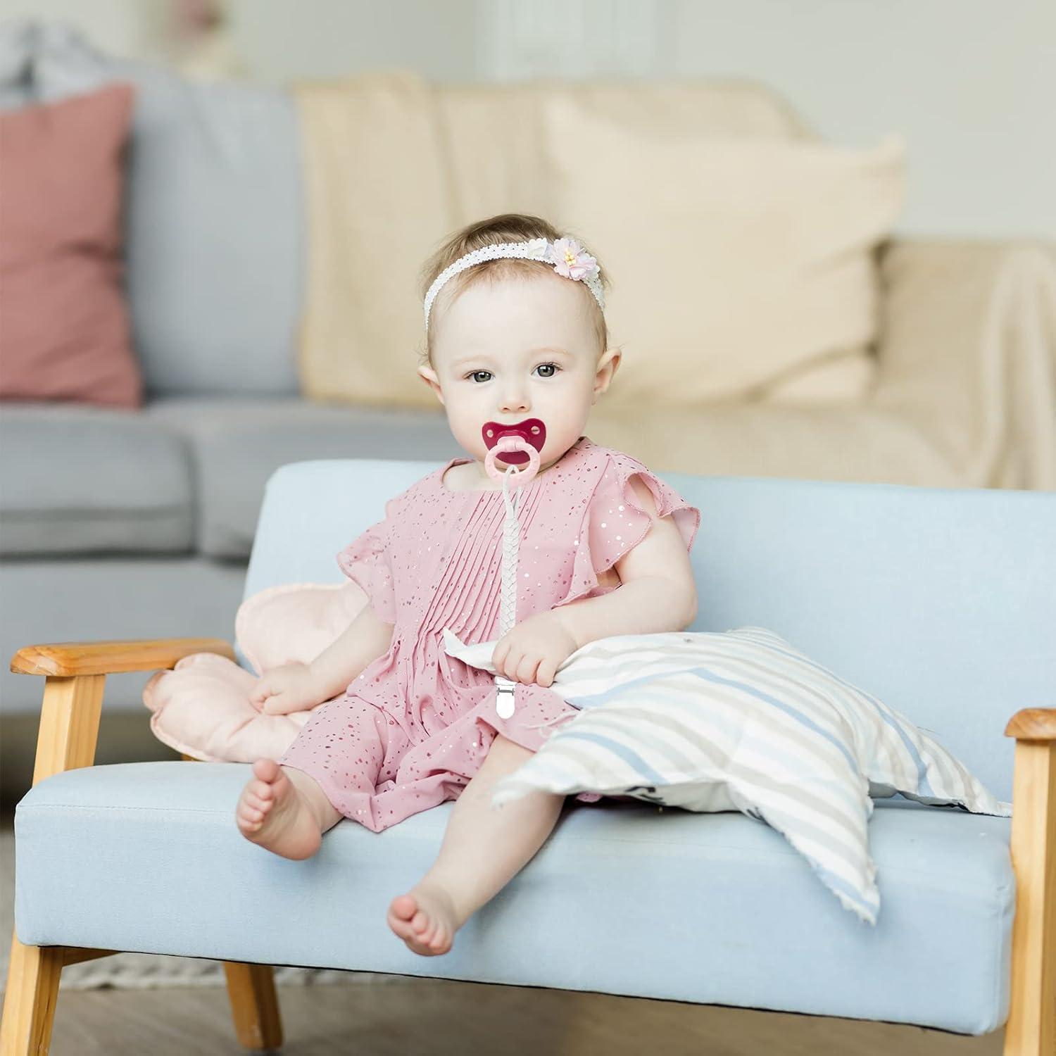 Clip de Chupete Trenzado Unisex - 7 Piezas de Algodón