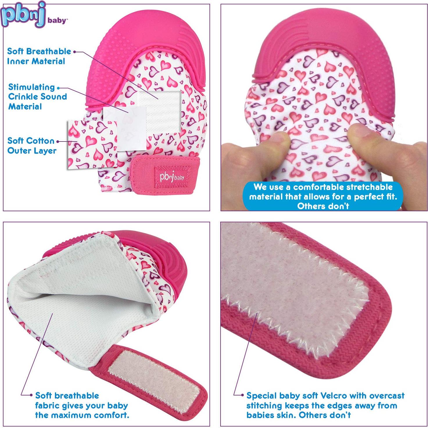 Mitón de Silicona Teethee PBnJ para Bebés - 3 Texturas