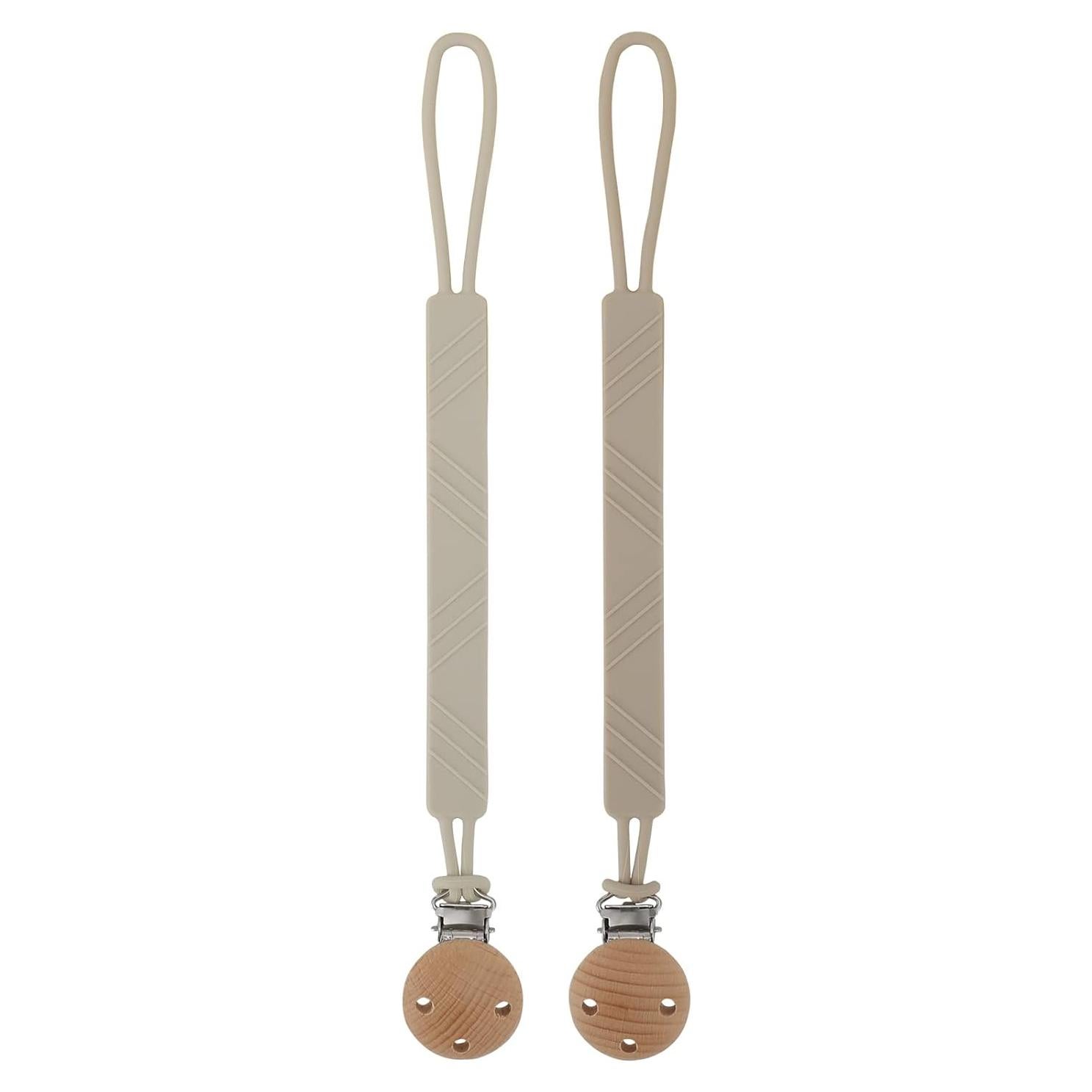 Clip de Chupete de Silicona Libre de BPA DB-1203 Arena/Gris