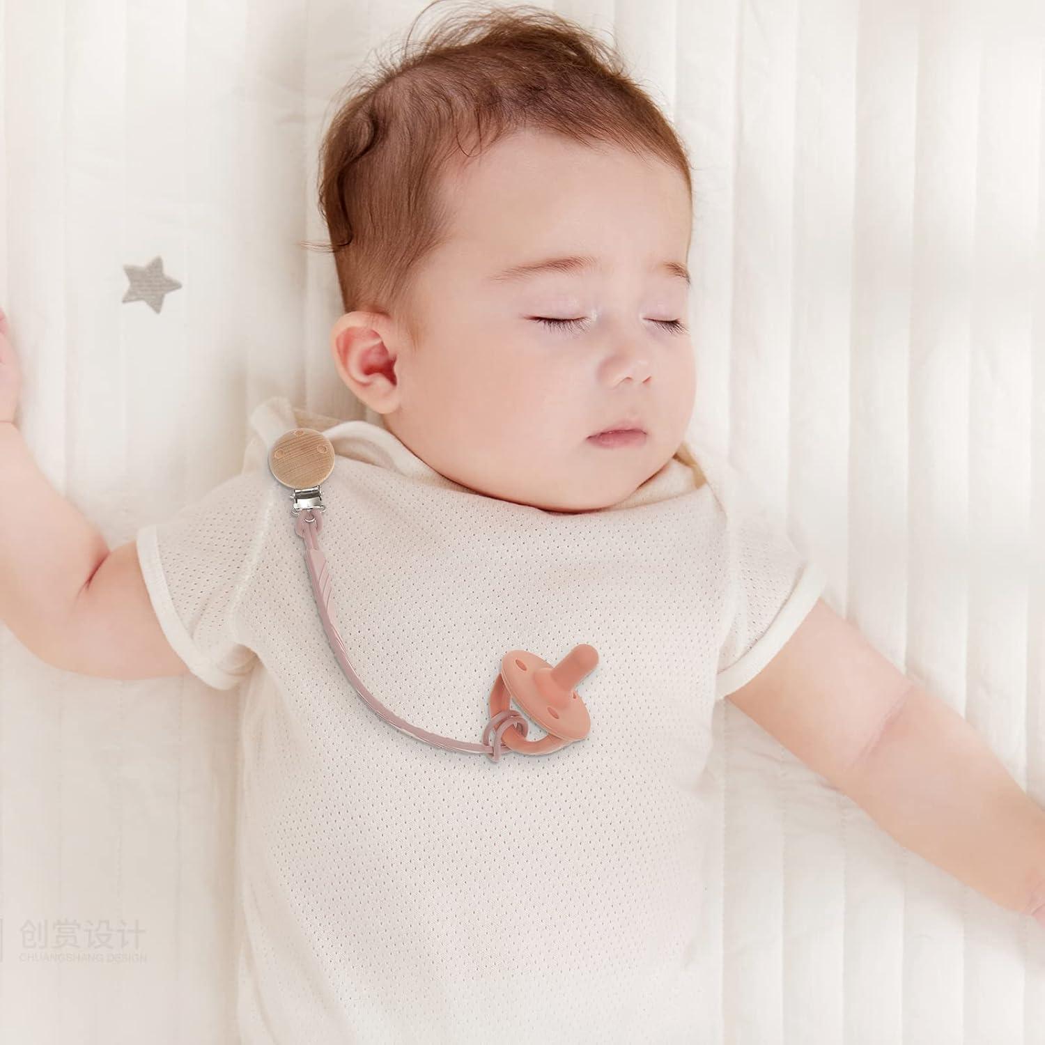 Clip de Chupete de Silicona Libre de BPA DB-1203 Arena/Gris