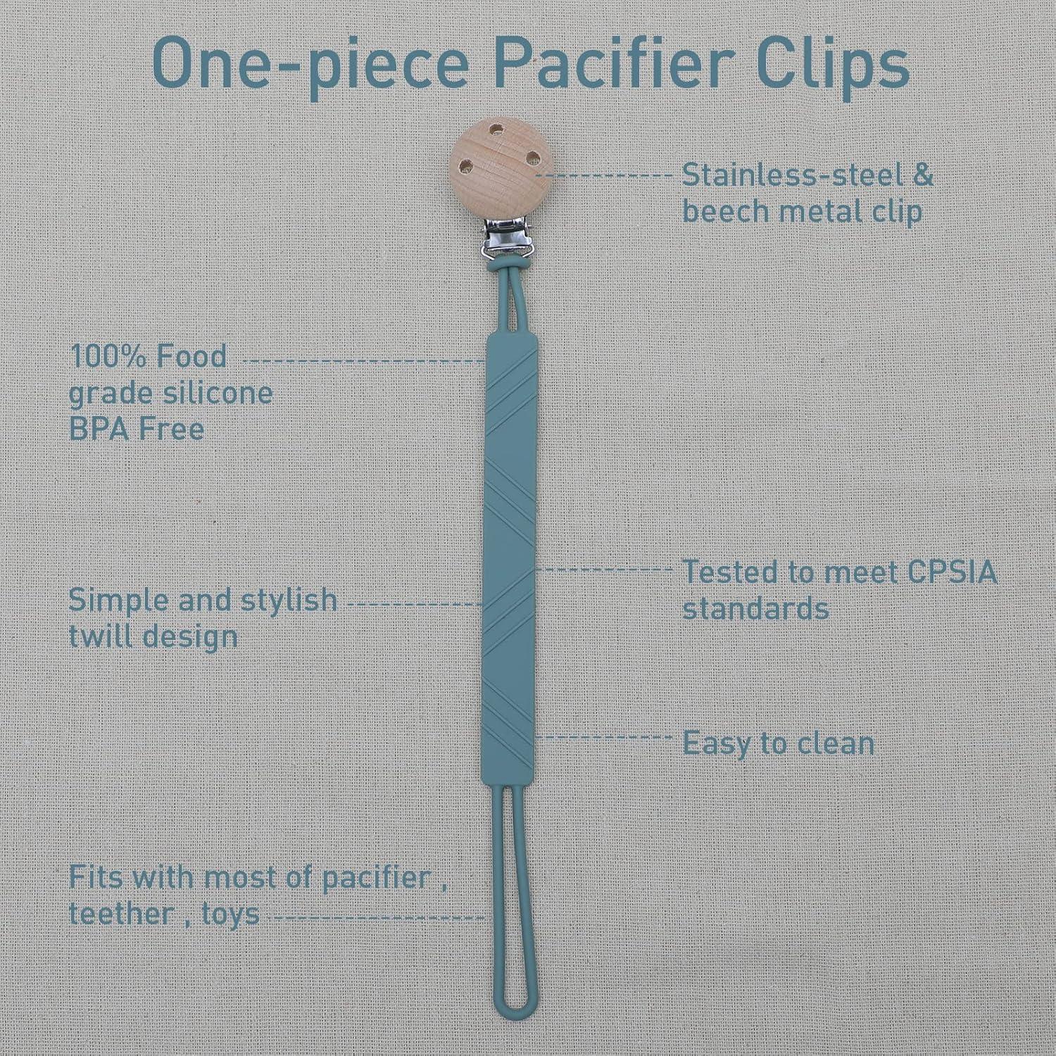 Clip de Chupete de Silicona Libre de BPA DB-1203 Arena/Gris