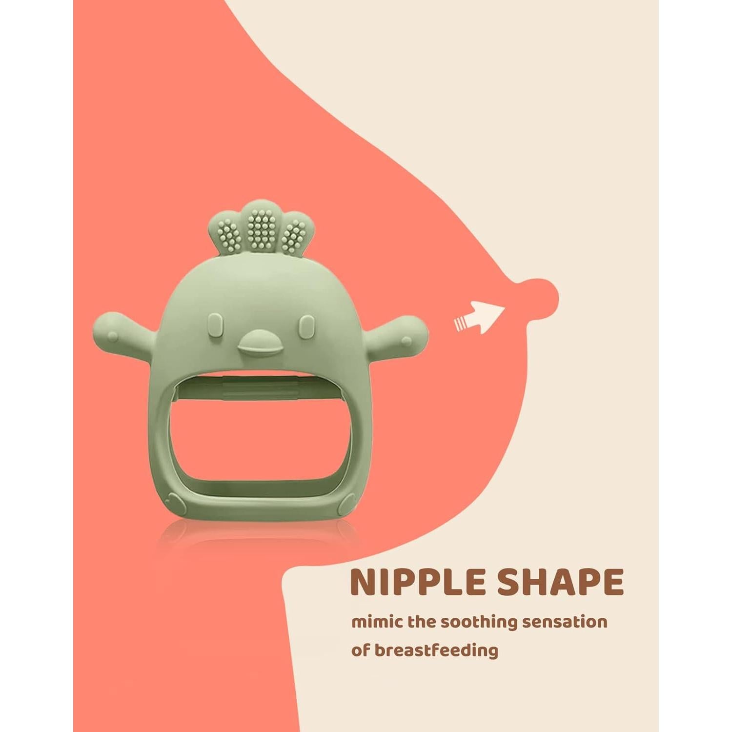 3 Paquetes Mitón de Dentición Silicona Bebés 3 Meses Libre BPA