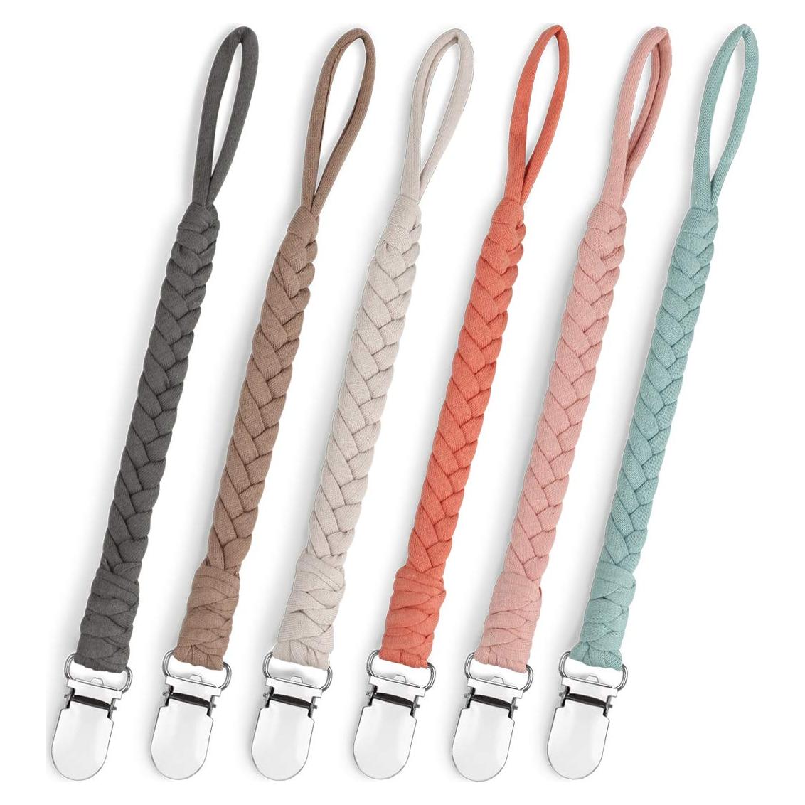 Set de 6 Clips de Chupete Nacy Local, Algodón Trenzado Unisex