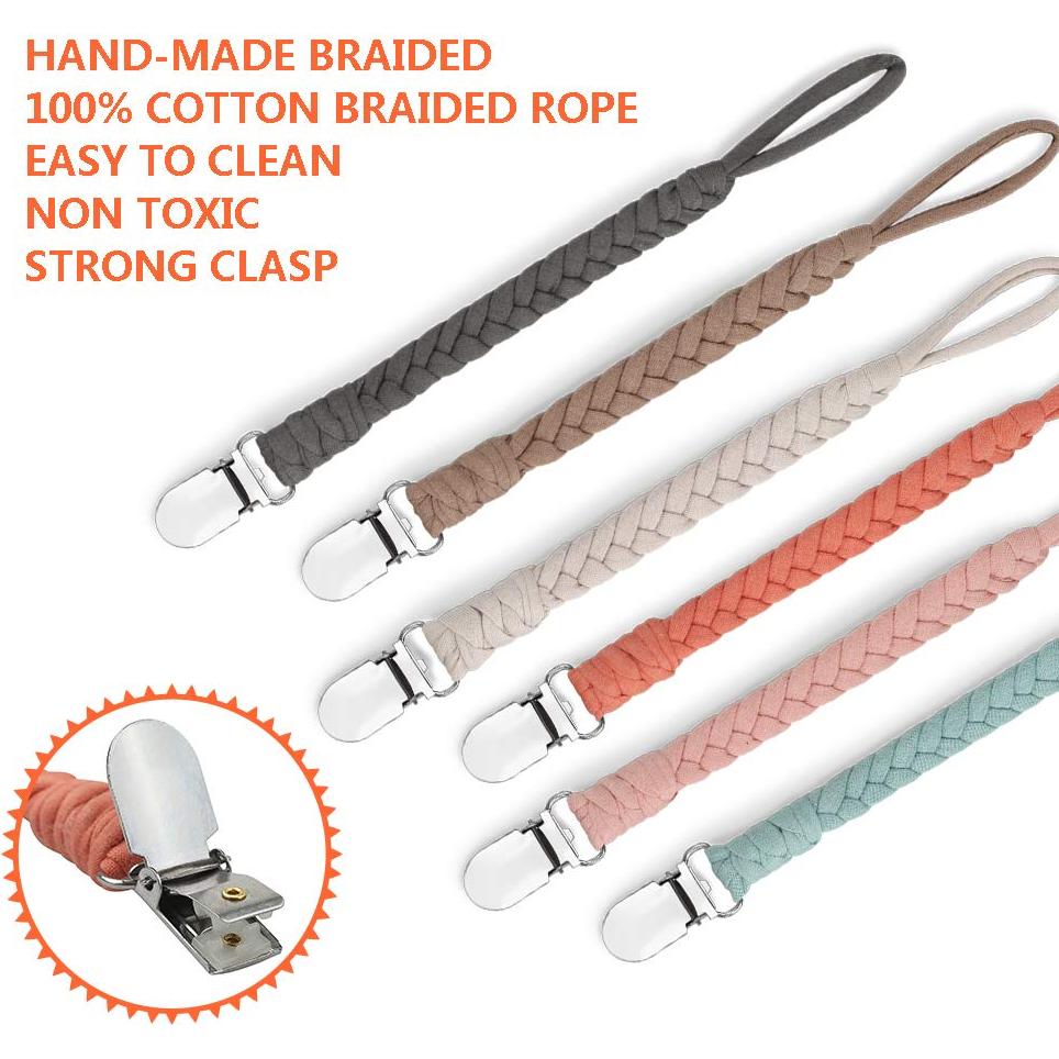 Set de 6 Clips de Chupete Nacy Local, Algodón Trenzado Unisex