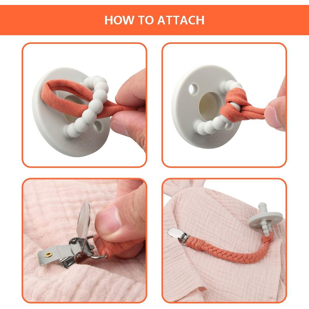 Set de 6 Clips de Chupete Nacy Local, Algodón Trenzado Unisex