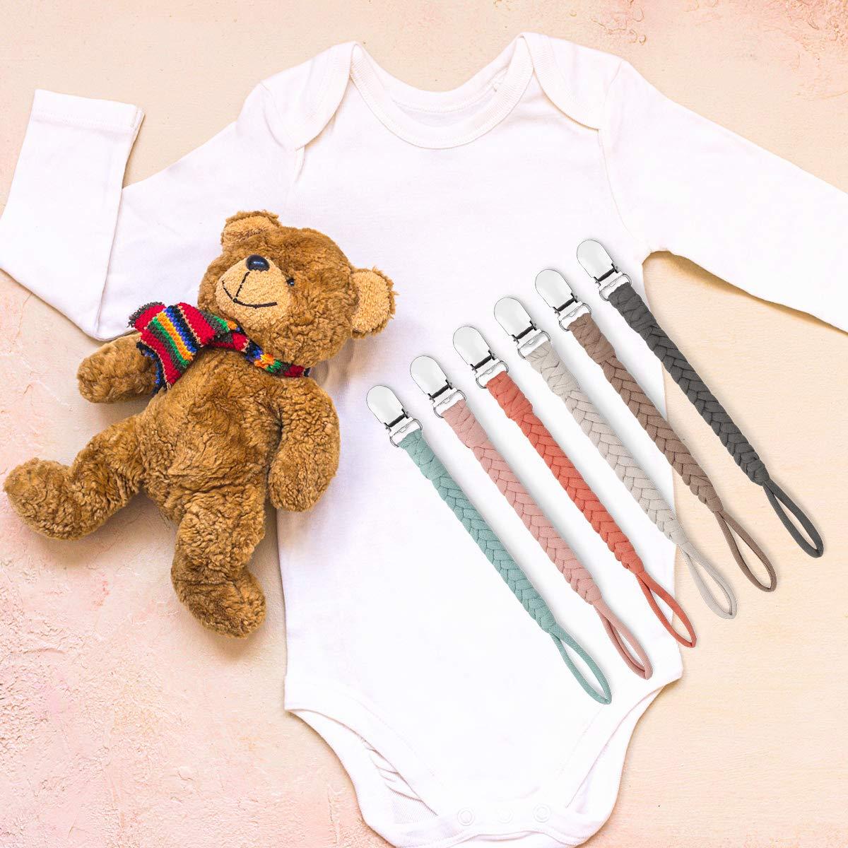 Set de 6 Clips de Chupete Nacy Local, Algodón Trenzado Unisex