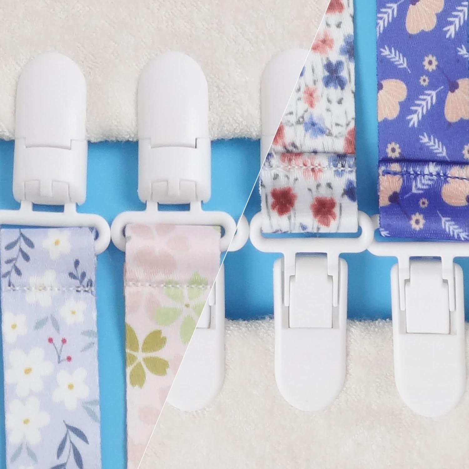 Clips para Chupetes Florales - 6 Unidades - Seguros y Lavables