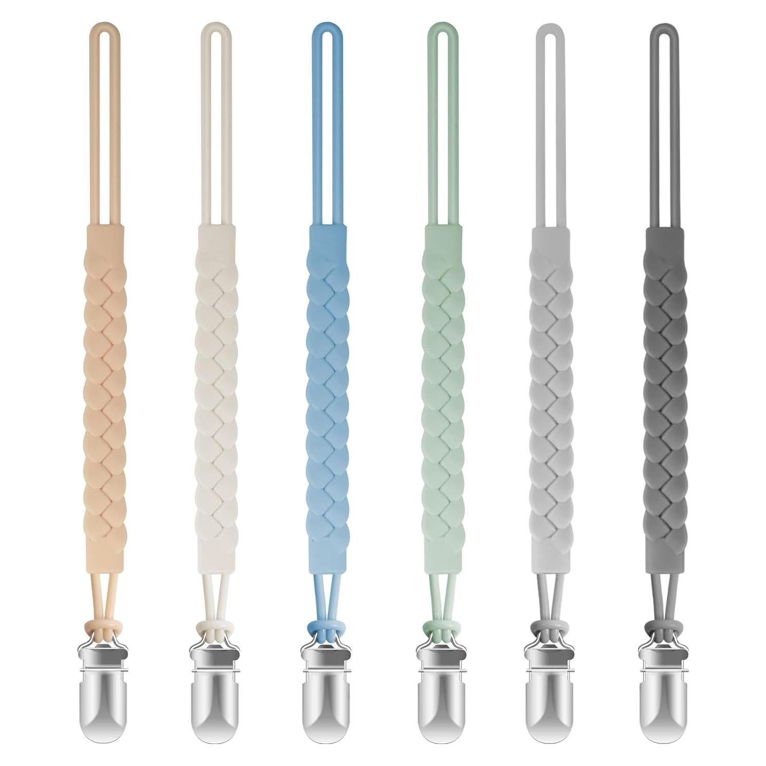 Clip de Chupete de Silicona Tender Babe - 6 Piezas, Seguro y Chic