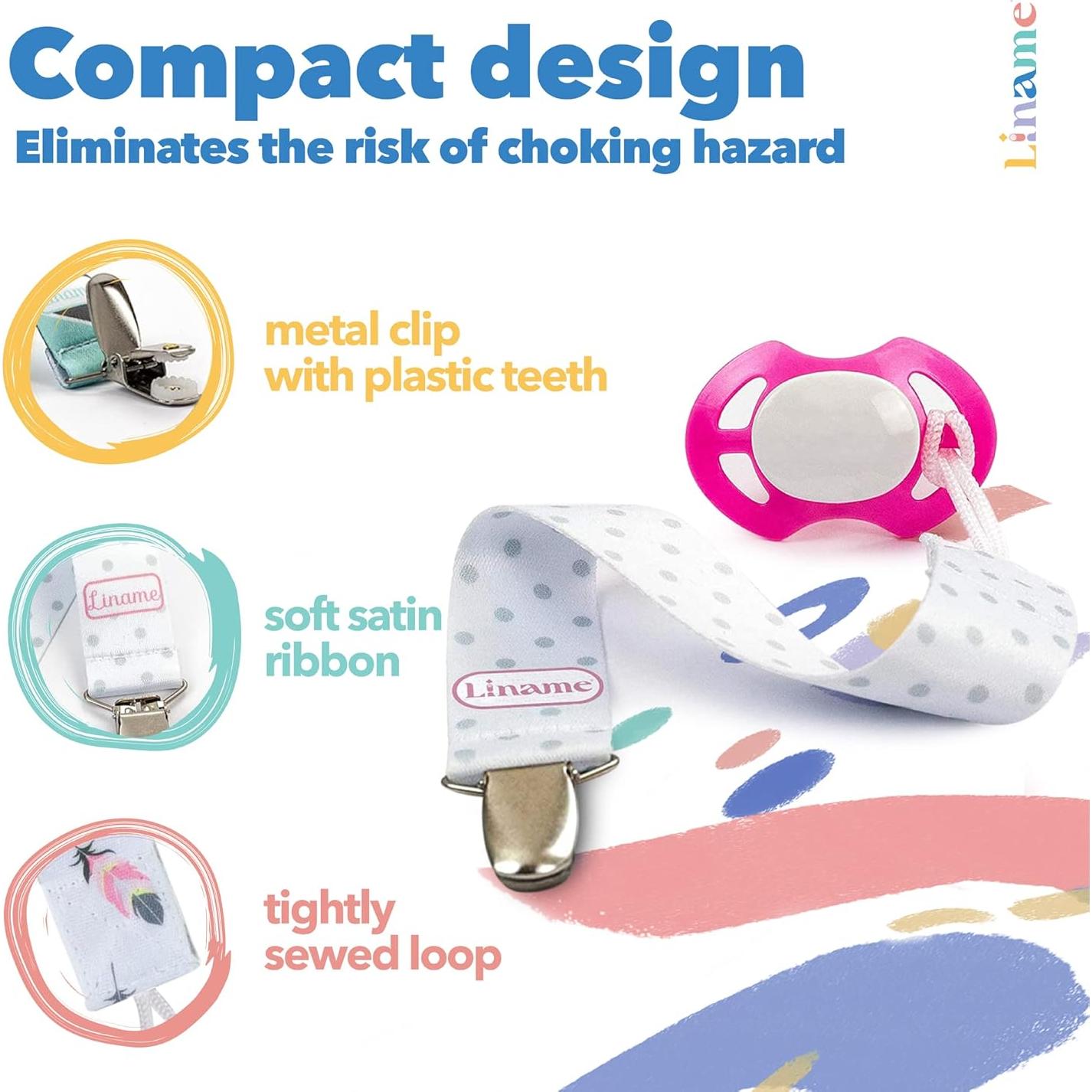 Clip de Chupete Liname Rosa con Juguete de Mordida - 4 Piezas