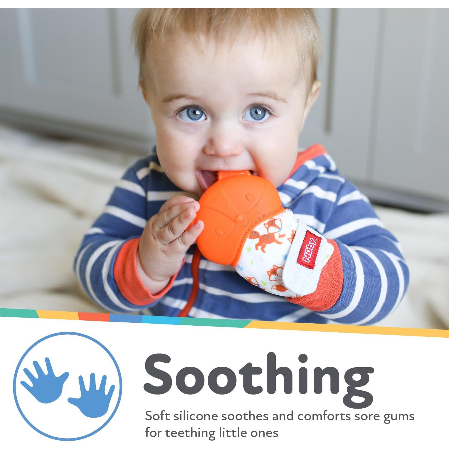 Mitón de Dentición Silicona Nuby Zorro 3+ Meses