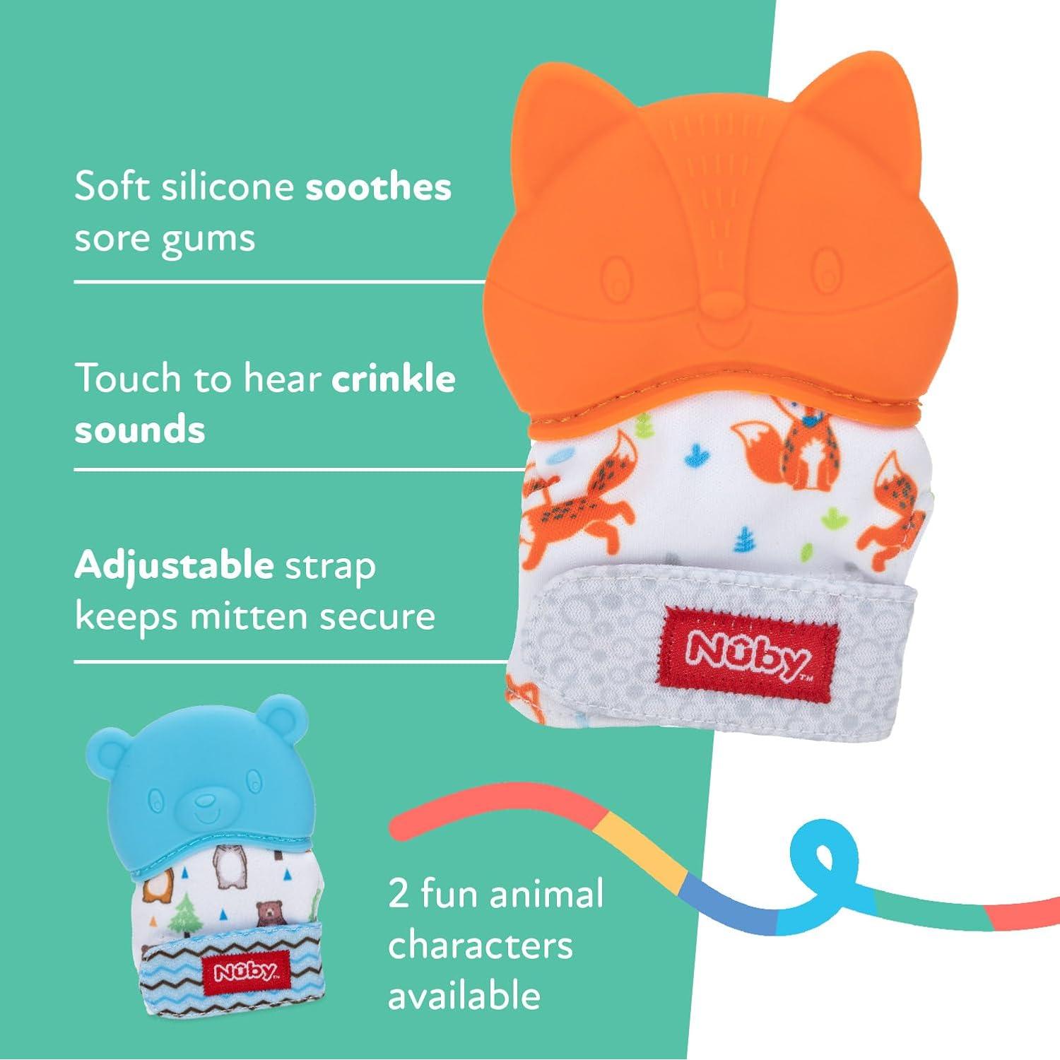 Mitón de Dentición Silicona Nuby Zorro 3+ Meses