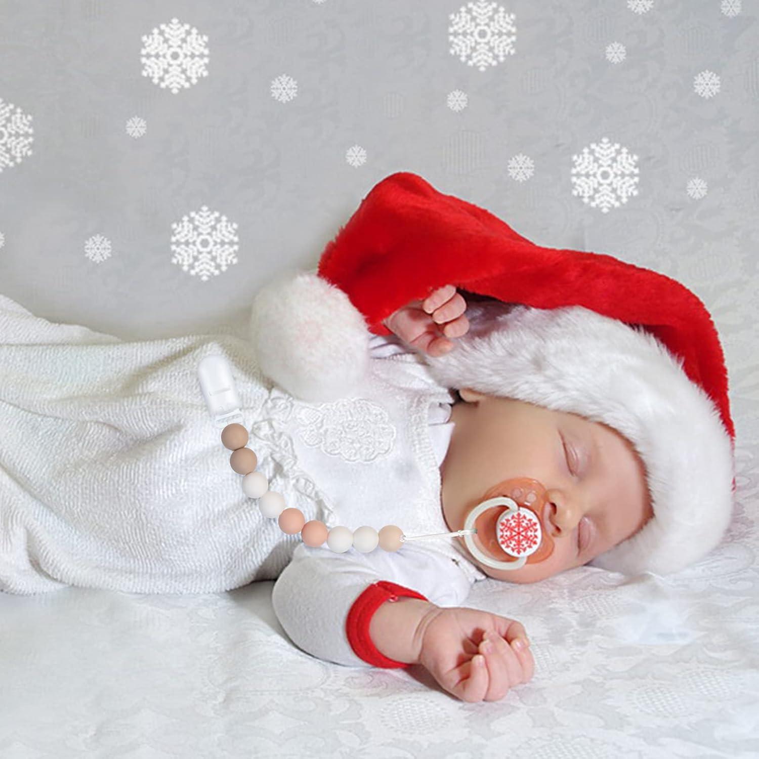 Clip de Chupete Silicona 2 Piezas Naranja Rosa 23cm