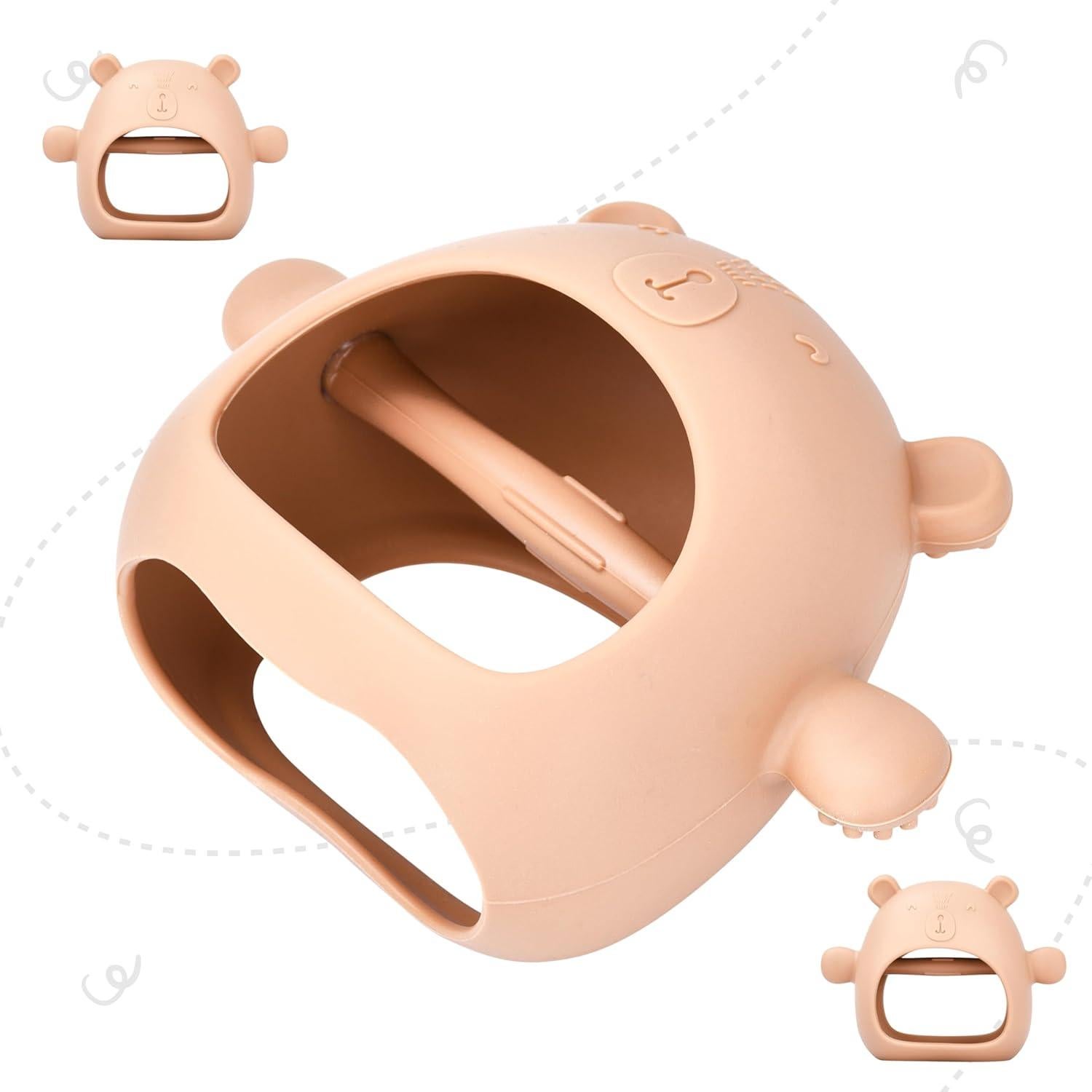 Set de 3 Mitones de Oso de Silicona para Bebés 0-6 Meses