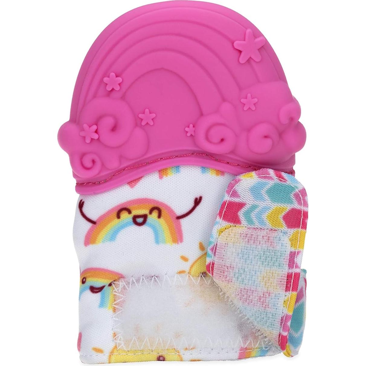 Mitón de Silicona para Dentición Nuby Happy Hands Rosa 3M+