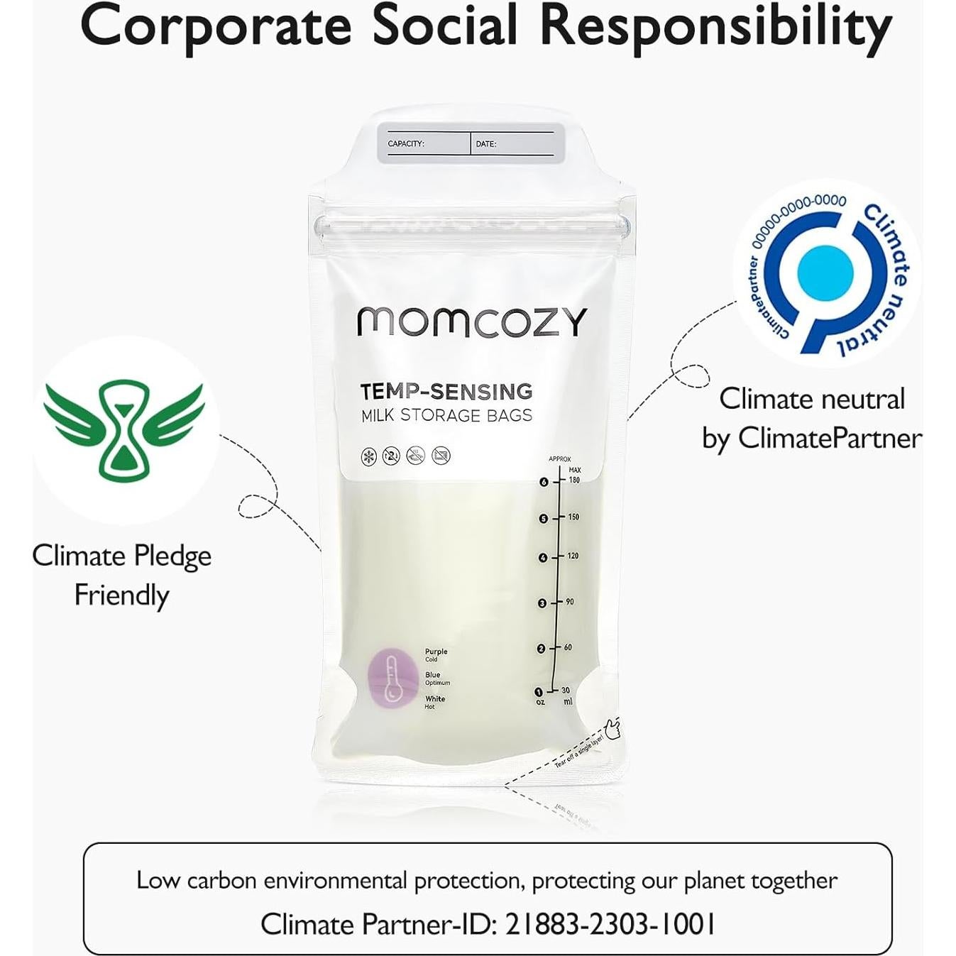 Bolsas de Almacenamiento de Leche Materna Momcozy 50 Unidades