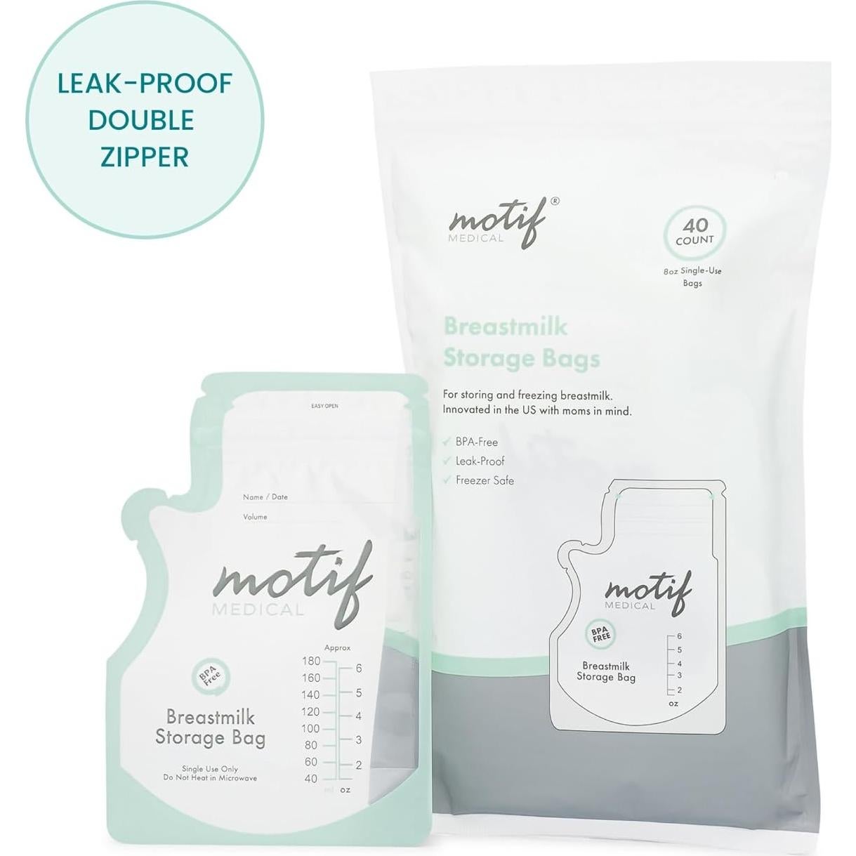 Bolsas de Almacenamiento de Leche Materna Motif Medical 170g - 100 Unidades